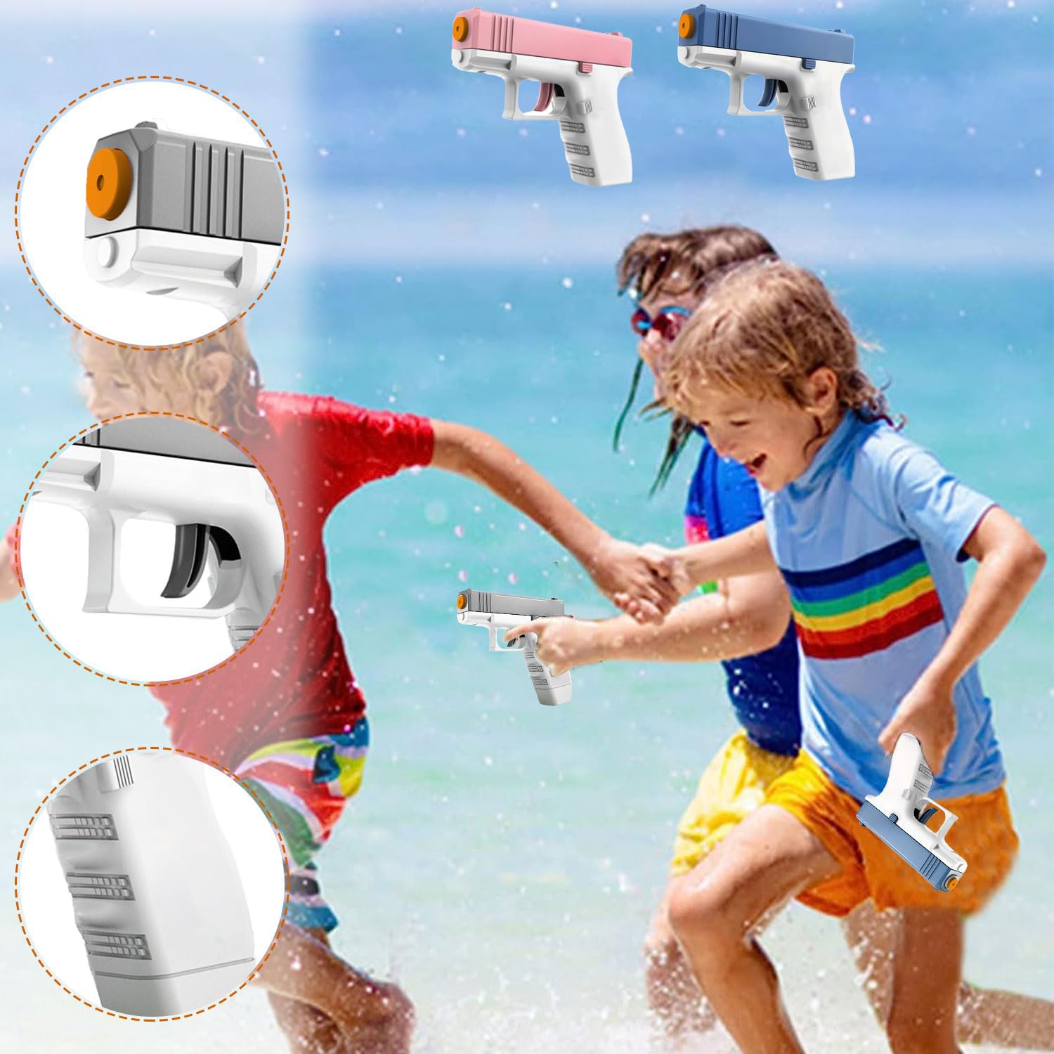 2 Pack Super Squirt Water Blaster Guns - Manual Water Soaker Toys for Kids, No Charging Needed | Perfect for Summer Pool Parties, Beach Battles & Outdoor Water Play | Fun Gifts for Boys & Girls