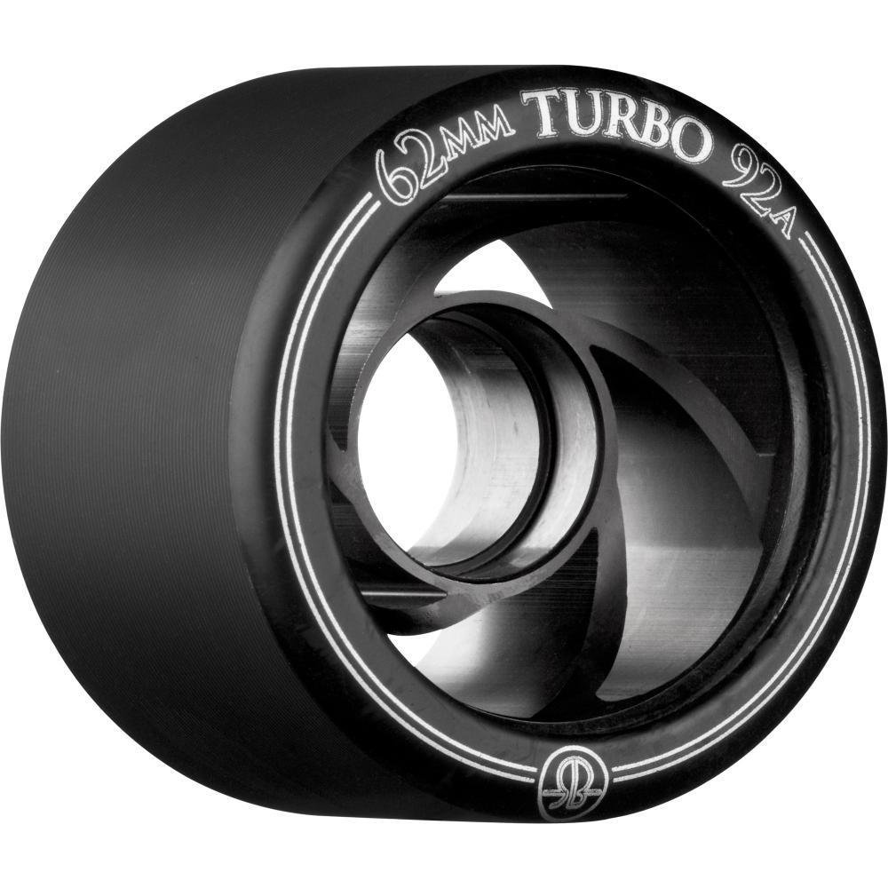 RollerBones Turbo 92A Speed & Derby Skate Wheels with Aluminum Hub - 8 Pack for Roller Skating, Roller Derby & Outdoor Skating