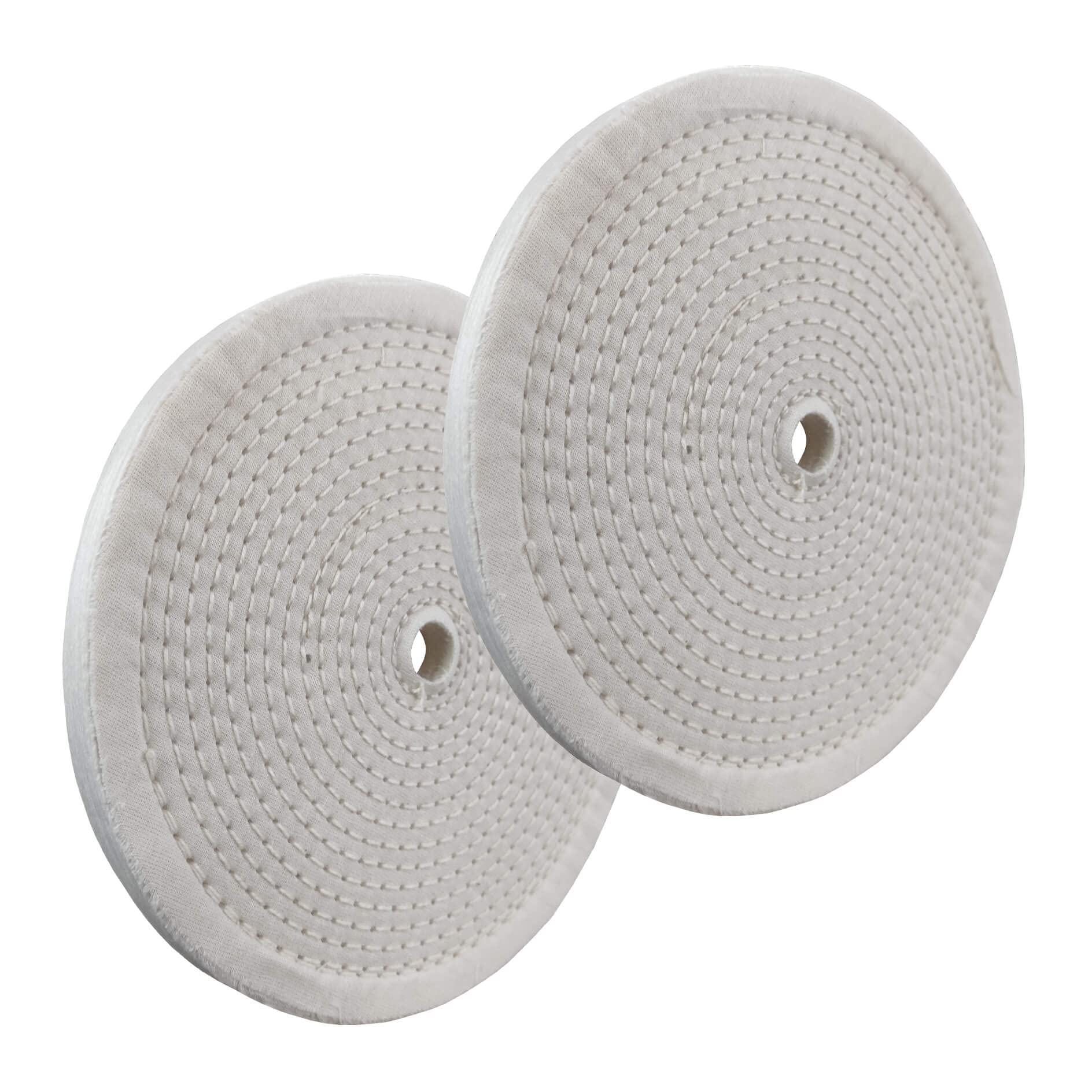 PURUI 2-Pack 8 Inch White Cotton Polishing Buffing Wheels for Bench Grinder - Spiral Sewn with 5/8