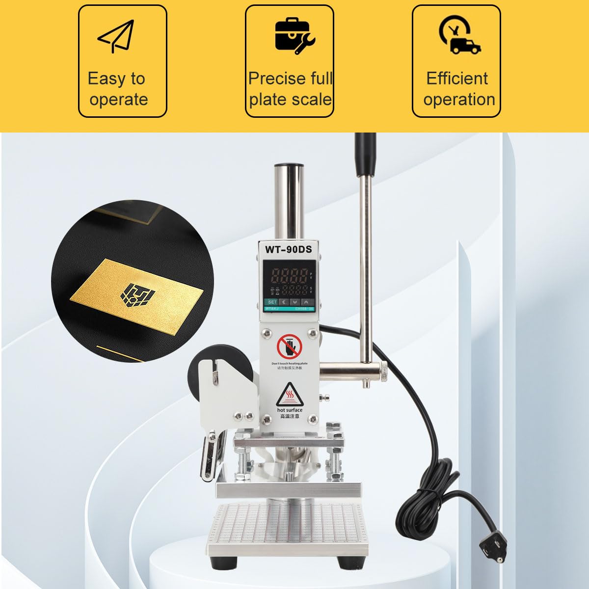 110V Hot Foil Stamping Machine - Professional Heat Press for PVC, PU Leather & Wood - Logo Embossing & Bronzing Tool - Perfect for DIY Crafts, Leatherworking & Woodworking Projects