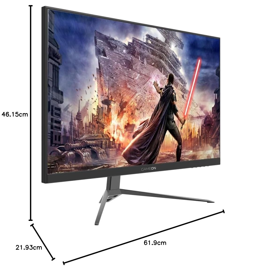 GAMEON 27 Inch 2K QHD Gaming Monitor - 2560x1440 IPS Display, 165Hz Refresh Rate, 1ms Response Time, HDMI 2.1 Console Compatible, G-Sync & FreeSync Premium - Black (GOP27QHD165IPS) - Perfect for Esports, PC Gaming & Next-Gen Consoles