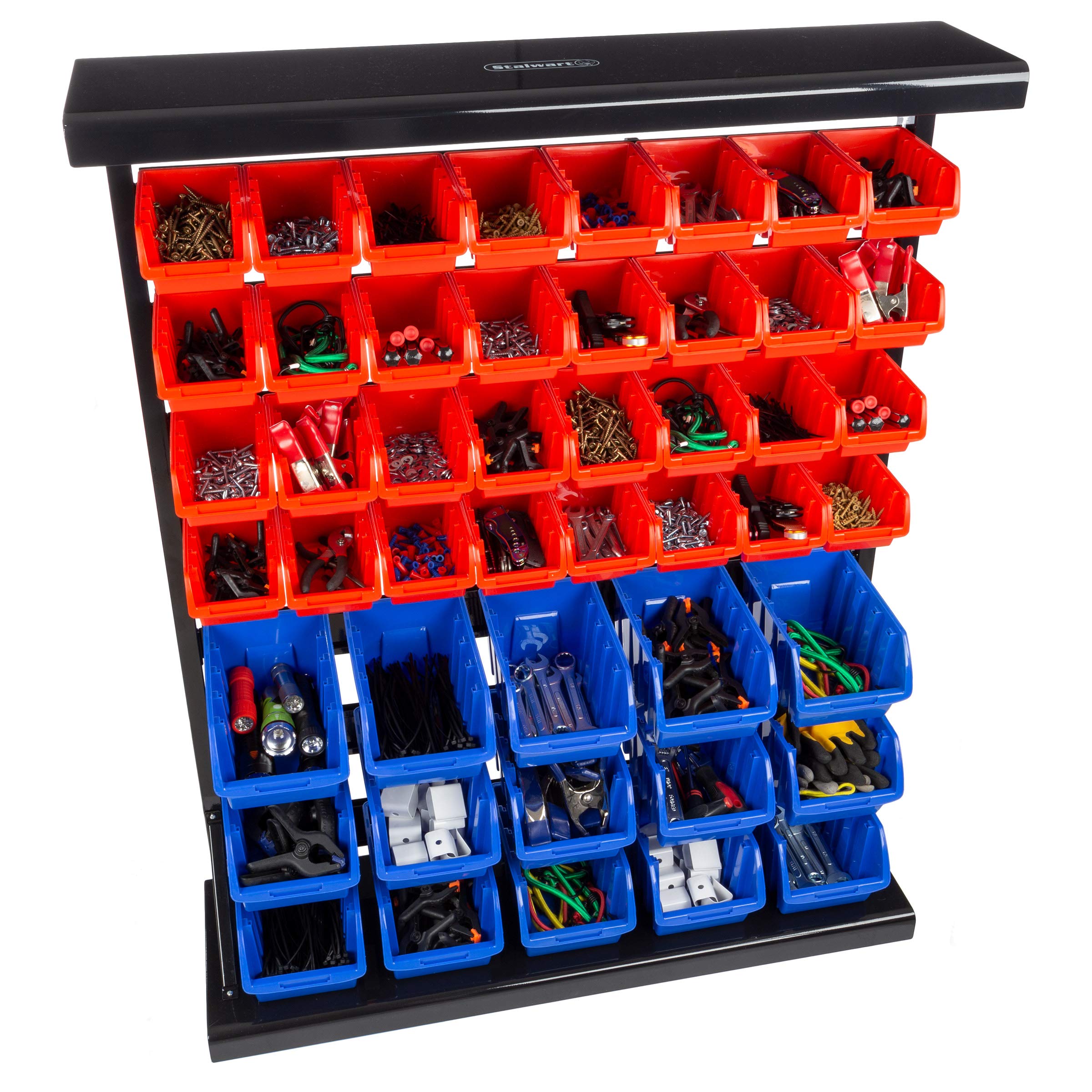 Stalwart 75-ST6079 Wall Mount Orange Tool Organizer with Removable Drawers - Perfect for Hardware, Crafts, Office Supplies & Home Organization - Garage, Workshop & Office Storage Solution