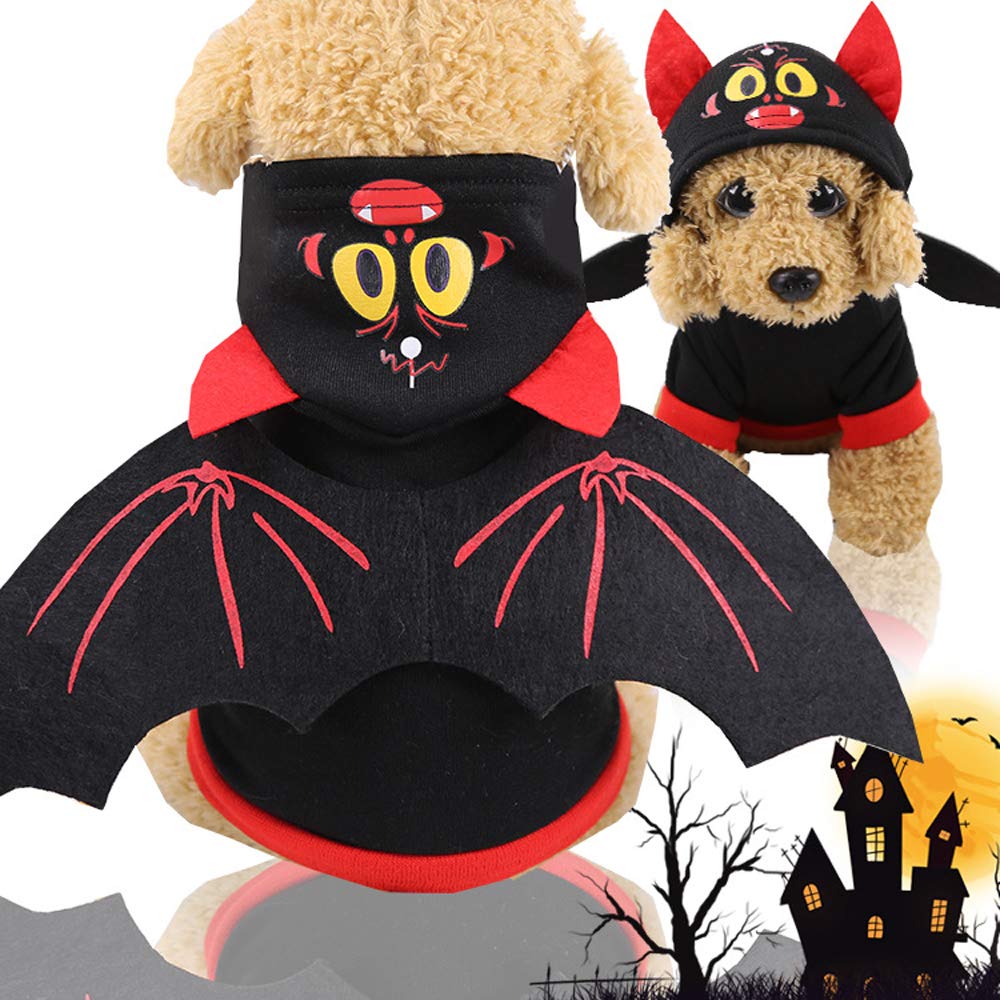 Halloween Pet Costume - Bat Style Dog Clothes for Small & Medium Pets | Perfect for Halloween Parties & Pet Dress Up