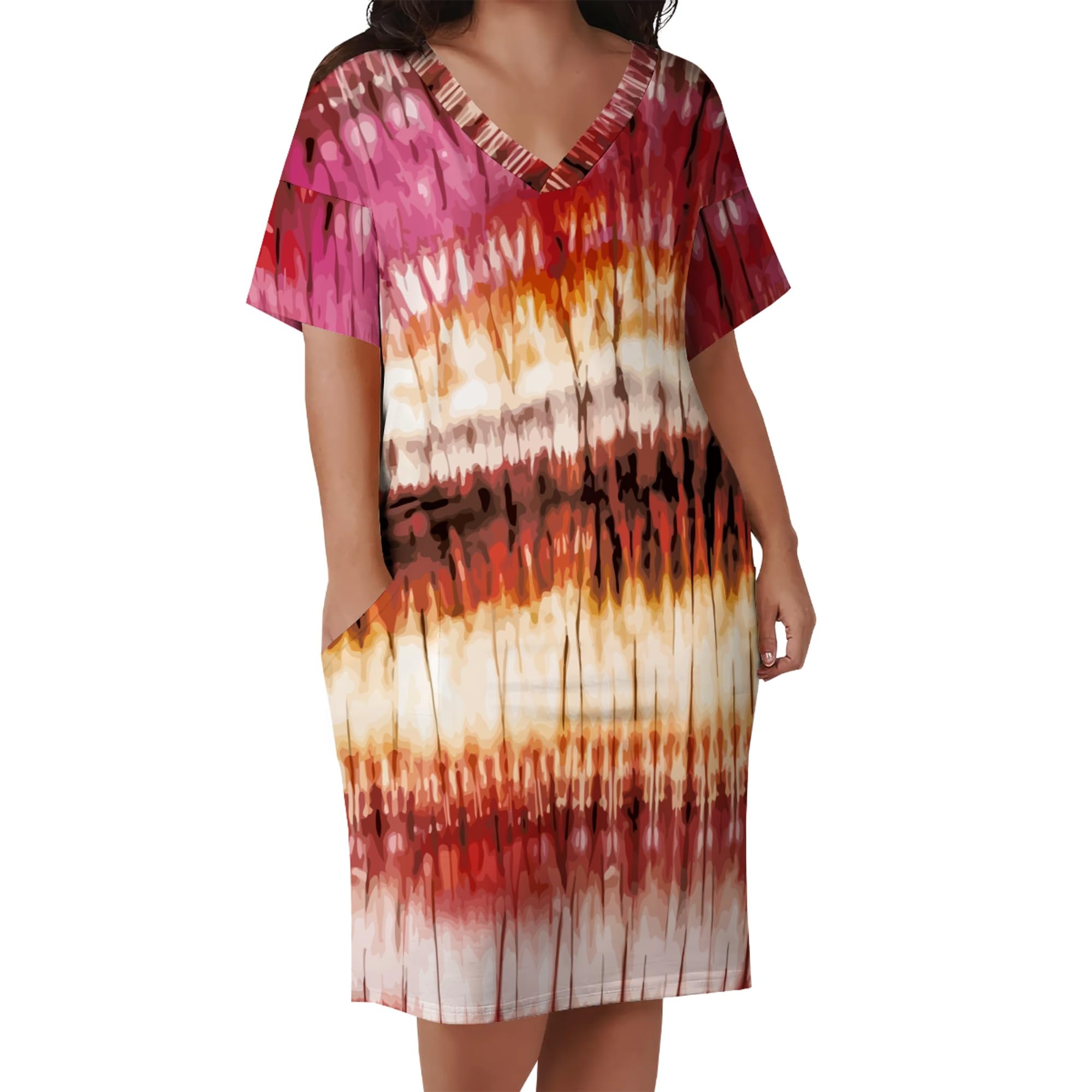 Plus Size Women's Summer Casual Dress - Colorful Oversized Club & Cocktail Madi Dresses for Beach, Party & Vacation Wear