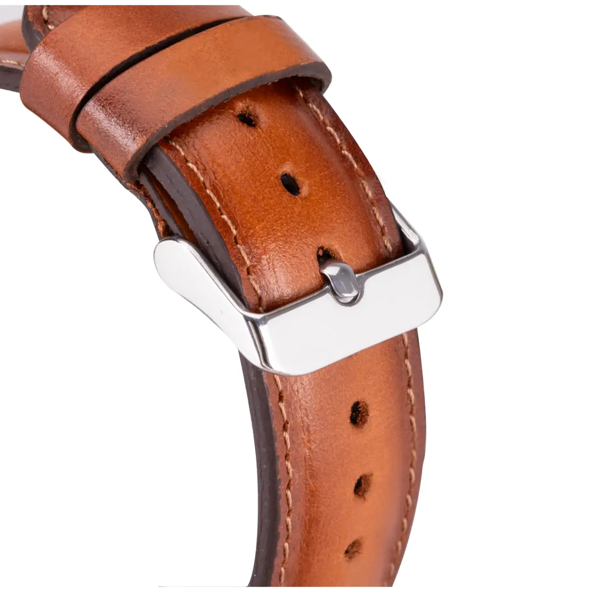 Premium Burnished Tan Leather Apple Watch Band - Stylish & Durable Rally Strap for Workouts, Travel & Everyday Wear