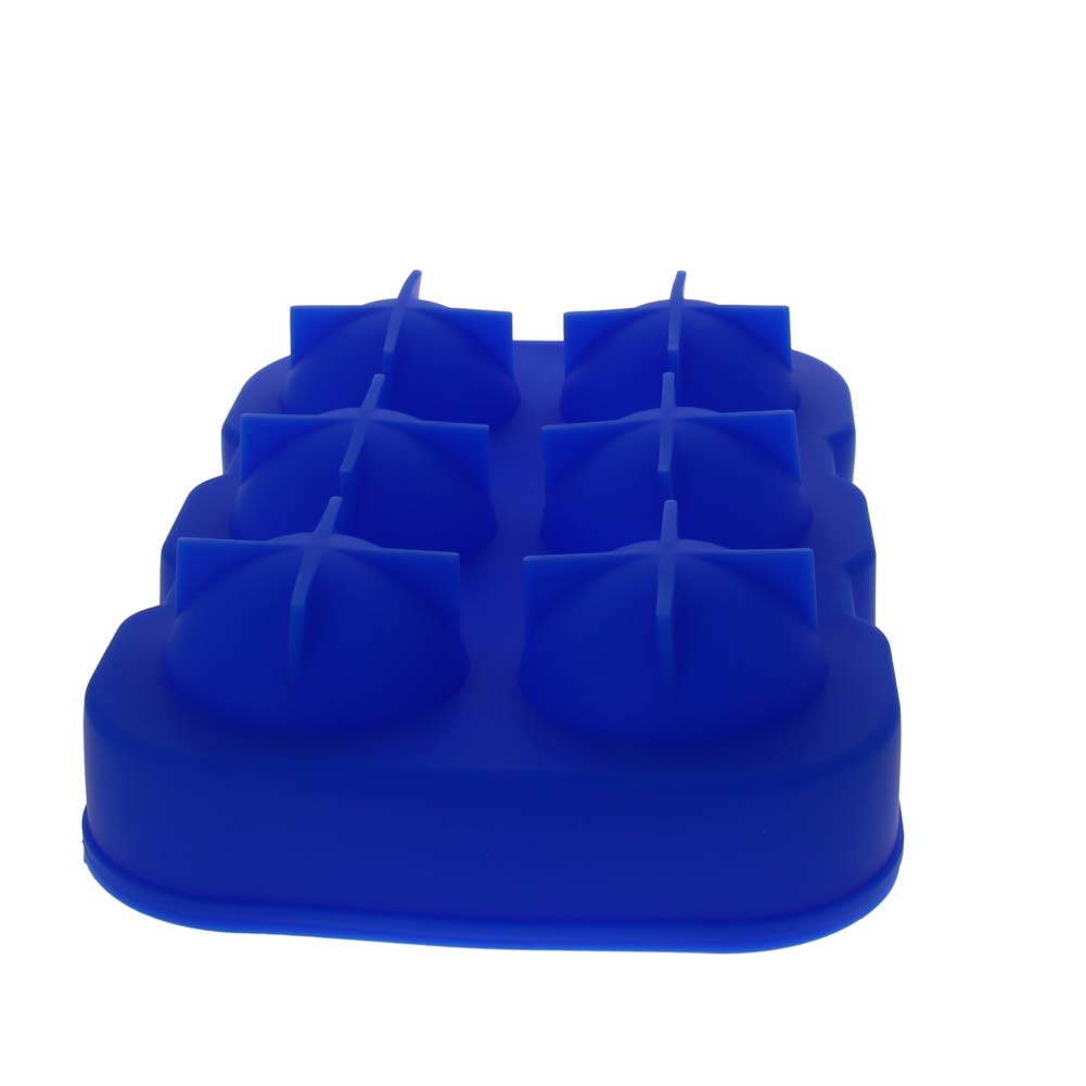 Utoolmart 6 Holes Ice Ball Maker Mold - Flexible Silicone Ice Tray for Whiskey & Cocktails - Perfect Christmas Gift (Blue, 1Pc) - Ideal for Home Bars, Parties & Holiday Entertaining