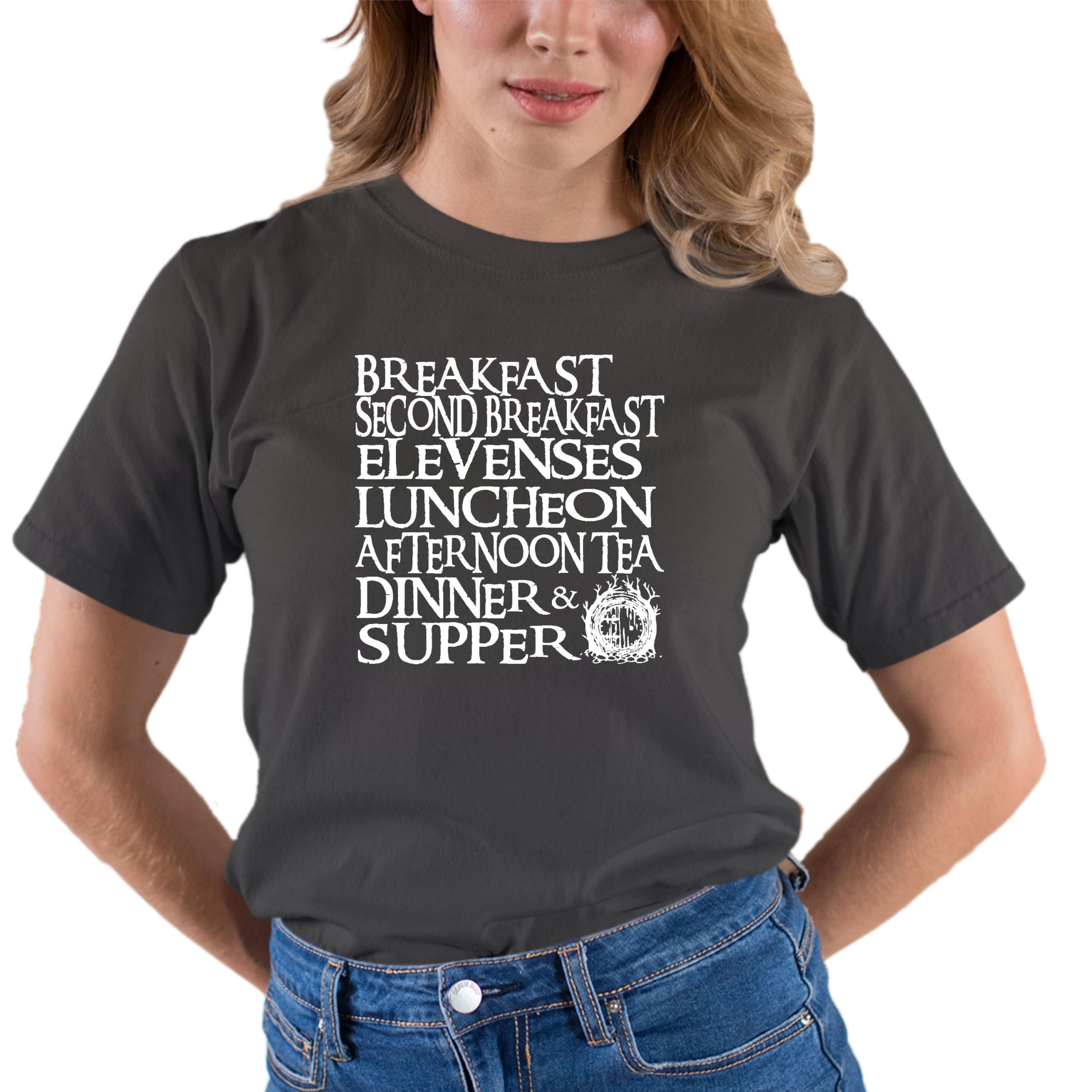 Go All Out Adult The Seven Daily Meals Graphic T-Shirt - Funny Food Lover Tee for Men & Women - Perfect for Casual Wear, Gym, and Weekend Outings