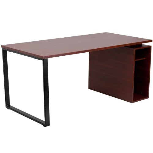 63 Inch Mahogany Open Pedestal Desk - 31.5