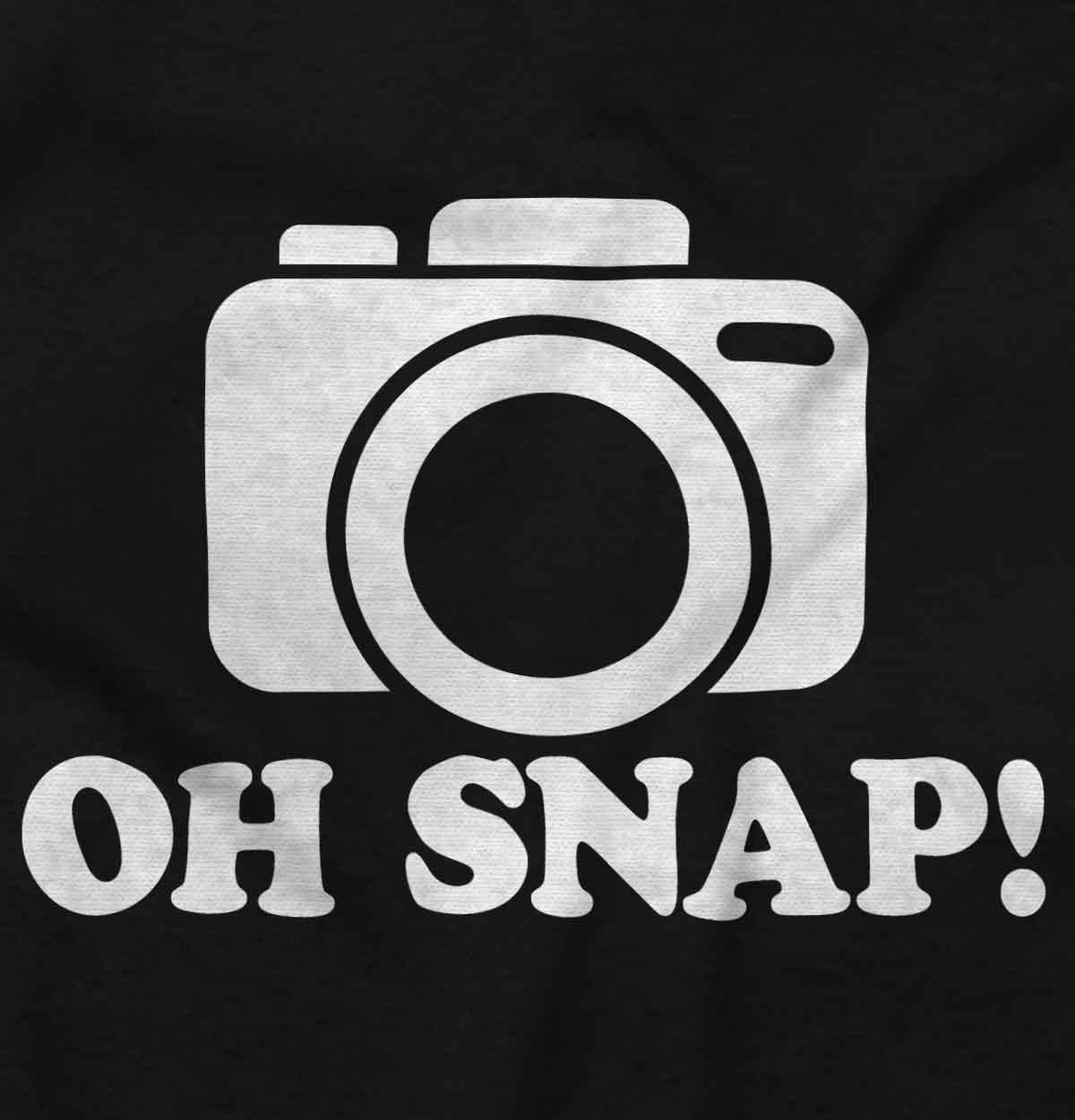 Photographer Graphic T-Shirt for Men & Women - Oh Snap Shot Photography Design - Perfect for Photographers, Artists & Creative Professionals