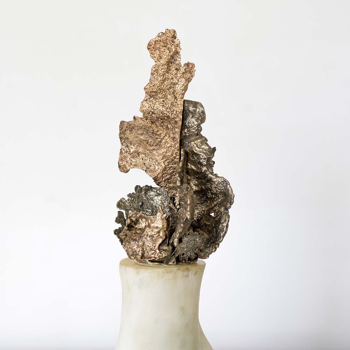Anima Sacra Carrara Marble & Bronze Sculpture - Religious Art Decor for Home Altar, Church, or Meditation Space