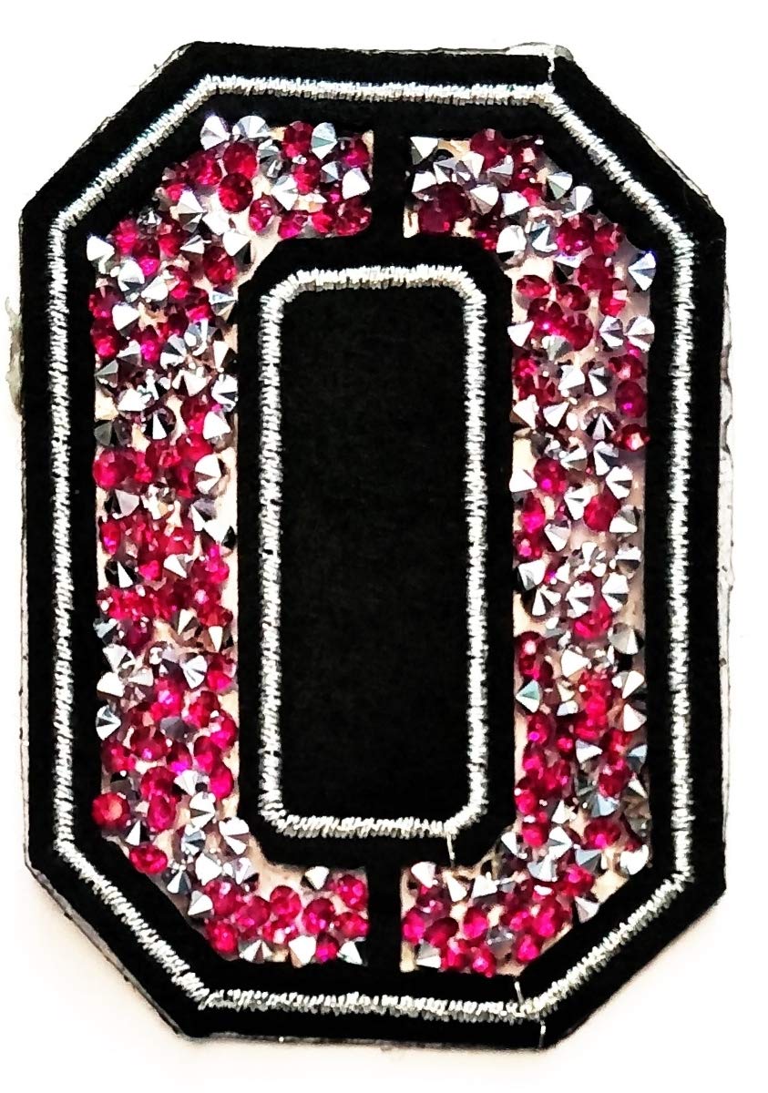 Pink Crystal Diamond Letter O Iron On Patch - Embroidered Badge for DIY Crafts, Fashion Applique, School Supplies & Birthday Gifts | Perfect for Backpacks, Jackets, Jeans & Scrapbooking