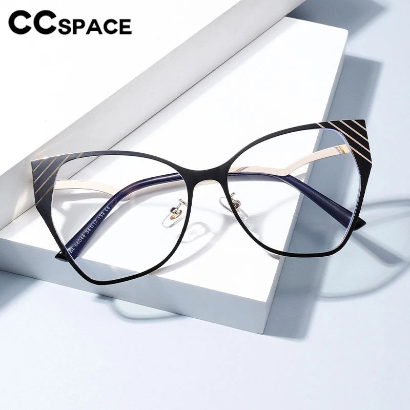 CCspace Women's Full Rim Square Butterfly Alloy Eyeglasses - Stylish Lightweight Metal Frame Glasses for Women, Perfect for Reading, Working & Fashion Accessories