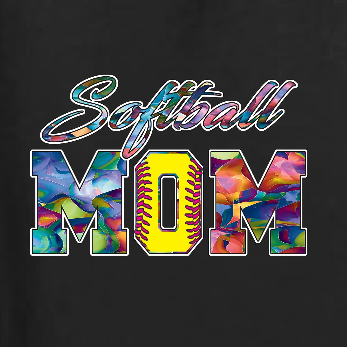 Wild Bobby Colorful Softball Mom Hoodie - Unisex Graphic Sweatshirt for Mother's Day Gifts - Perfect for Baseball Games, Team Spirit & Casual Wear