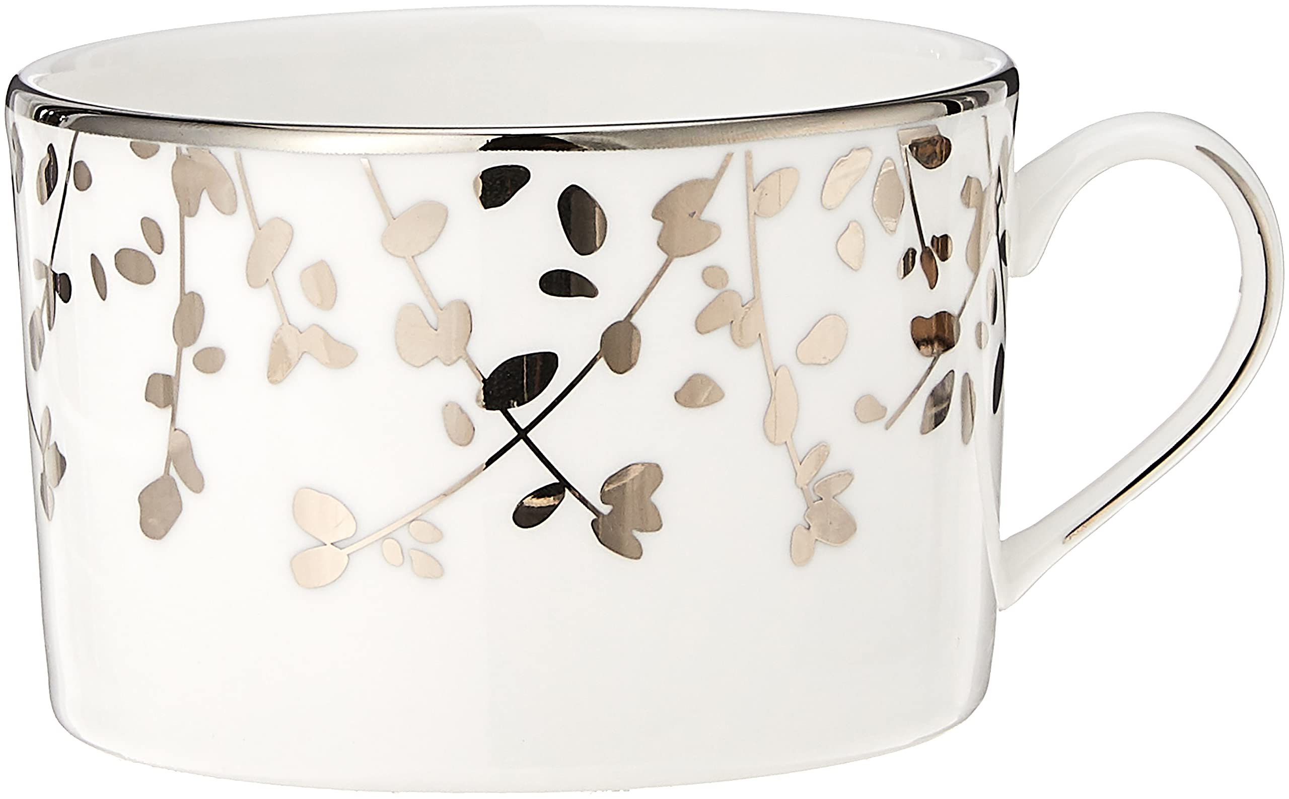 Kate Spade Gardner Street Platinum 20-Piece Dinnerware Set - White Porcelain Tableware for 4 People (18.65 LB) - Elegant Dinner Plates, Salad Plates, Bowls & Mugs - Perfect for Formal Dining, Wedding Registry & Holiday Entertaining