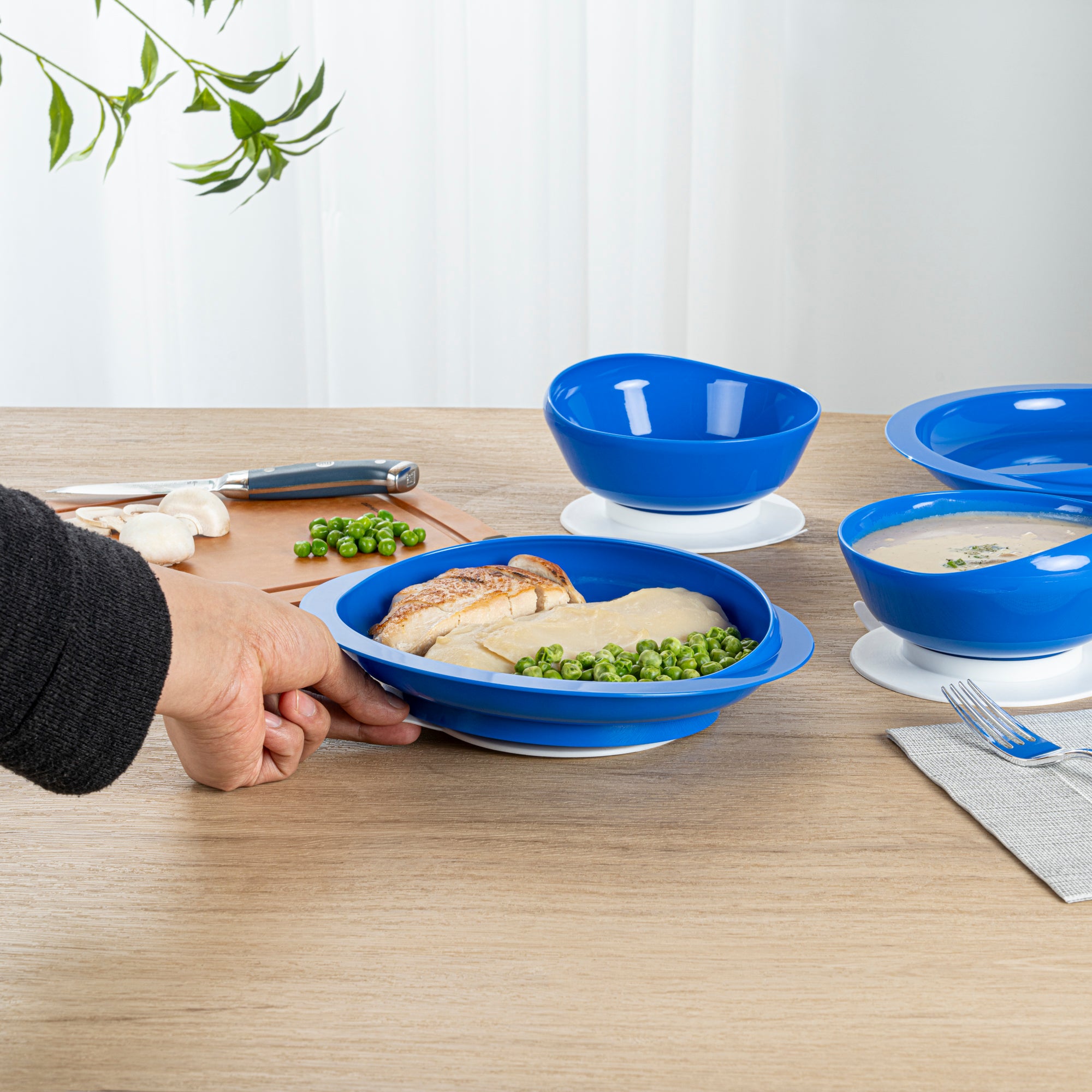 Spill-Proof Baby Feeding Set with Suction Base - 2-Piece Scoop Plate & Bowl Combo for Toddlers | BPA-Free Plastic Dishware | Ideal for High Chair, Travel & Mess-Free Meals