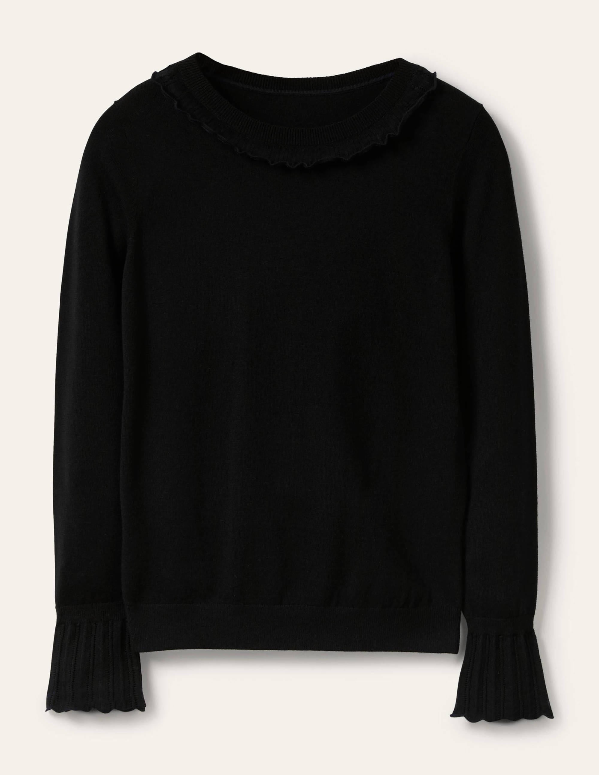 Aimee Pointelle Sweater for Women - Soft Black Knit Pullover | Perfect for Fall & Winter Layering, Casual Outfits and Office Wear