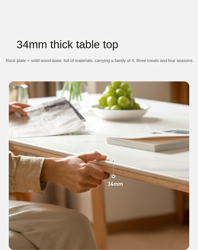 Solid Oak Wood Modern Rocking Dining Table - Perfect for Farmhouse, Rustic & Contemporary Dining Rooms