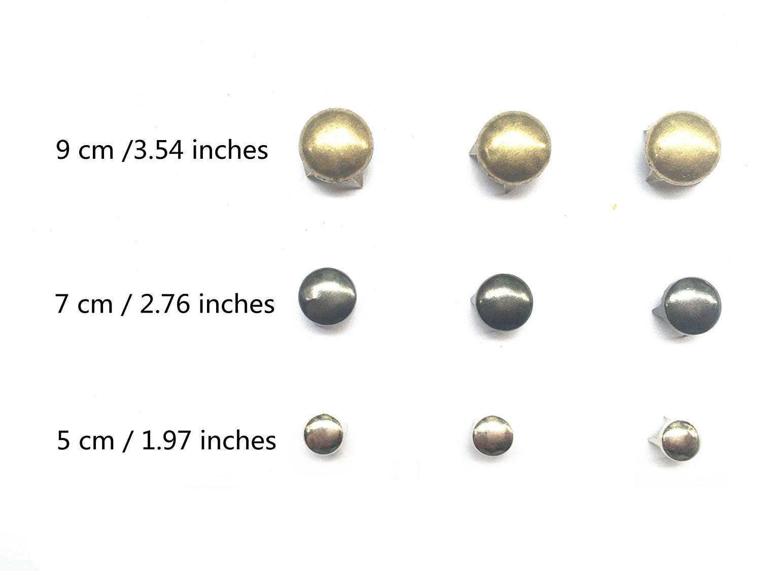 200 Pcs Gun Metal Black Round Dome Studs - 7mm Nailhead Fasteners for DIY Crafts, Upholstery, and Leather Projects