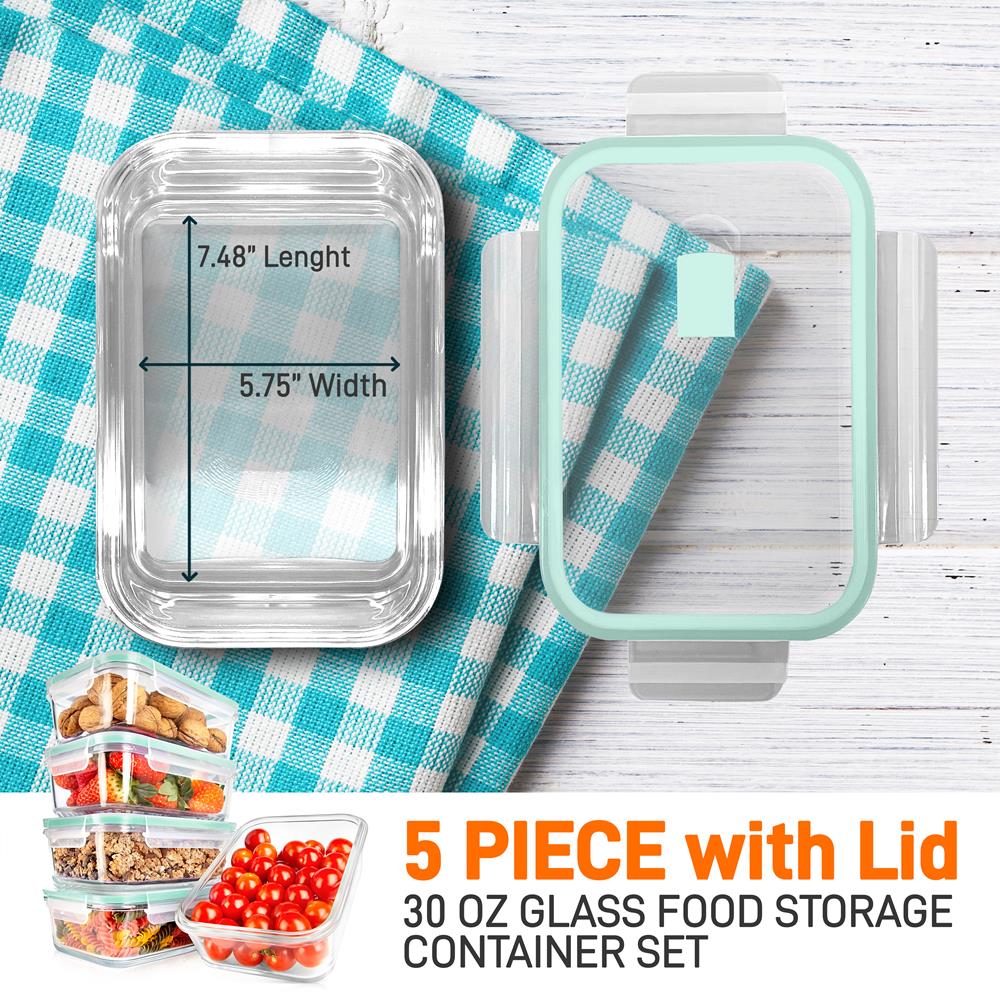 Premium High Borosilicate Glass Food Storage Containers - Airtight, Microwave & Oven Safe - Perfect for Meal Prep, Leftovers & Freezer Storage