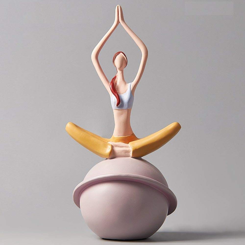 UIOXAIE Scandinavian Yoga Girl Sculpture - Nordic Modern Art Statuette for Desk Decor, Living Room & Yoga Studio Accessories - Perfect for Home Office, Meditation Spaces & Mindful Gift Giving