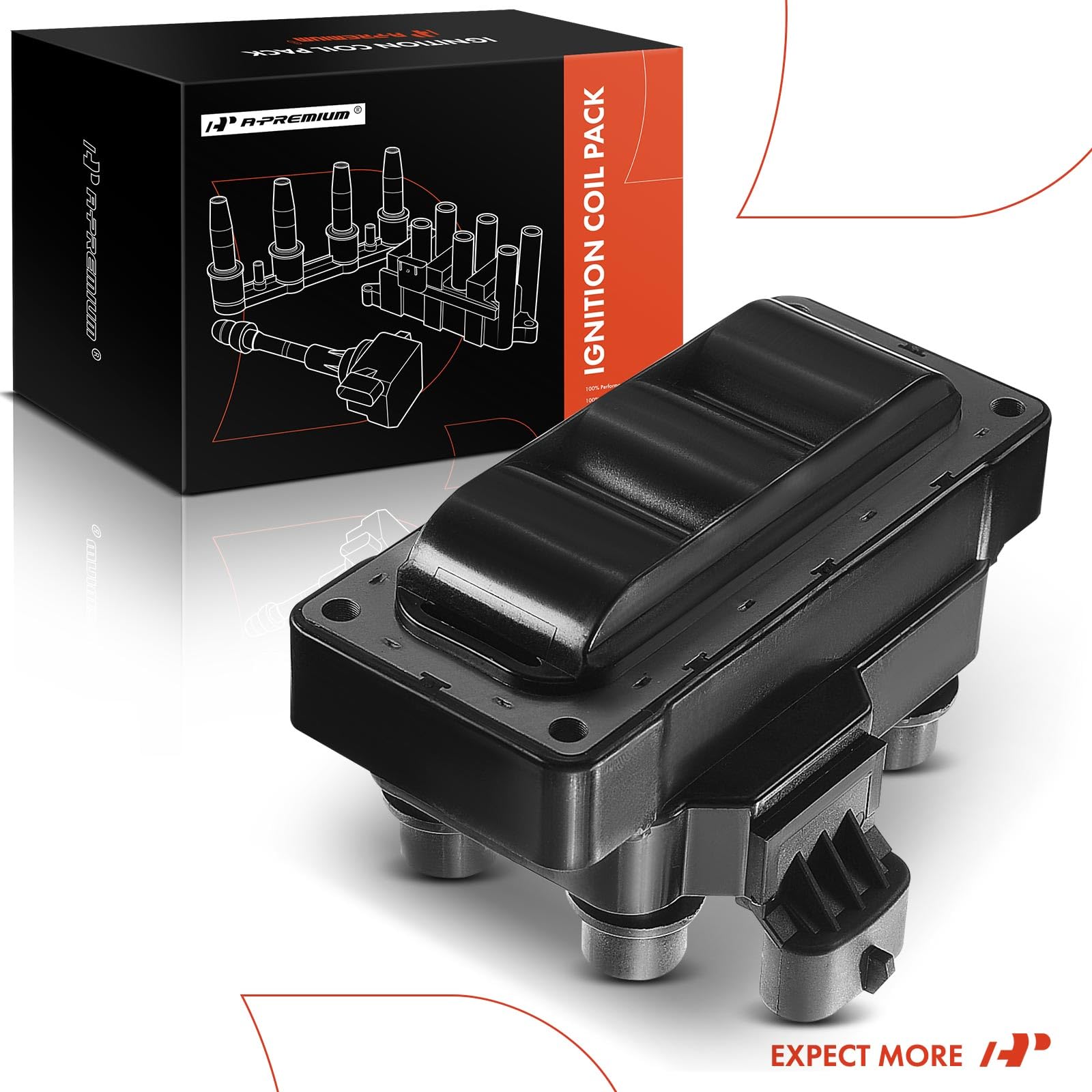 Premium Engine Ignition Coil Packs Compatible with Ford F-150 1998-2000, Mustang, Ranger, Windstar, Mazda MPV, Cougar & Mystique - High Performance Replacement Part for Smoother Acceleration & Better Fuel Efficiency