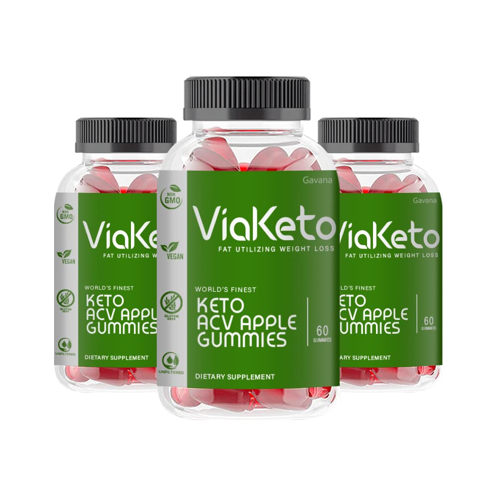 Viaketo Apple Cider Vinegar (ACV) Gummies - 3 Pack | Keto-Friendly Weight Loss Supplement | Supports Digestion & Metabolism - Perfect for Ketogenic Diet & Healthy Lifestyle