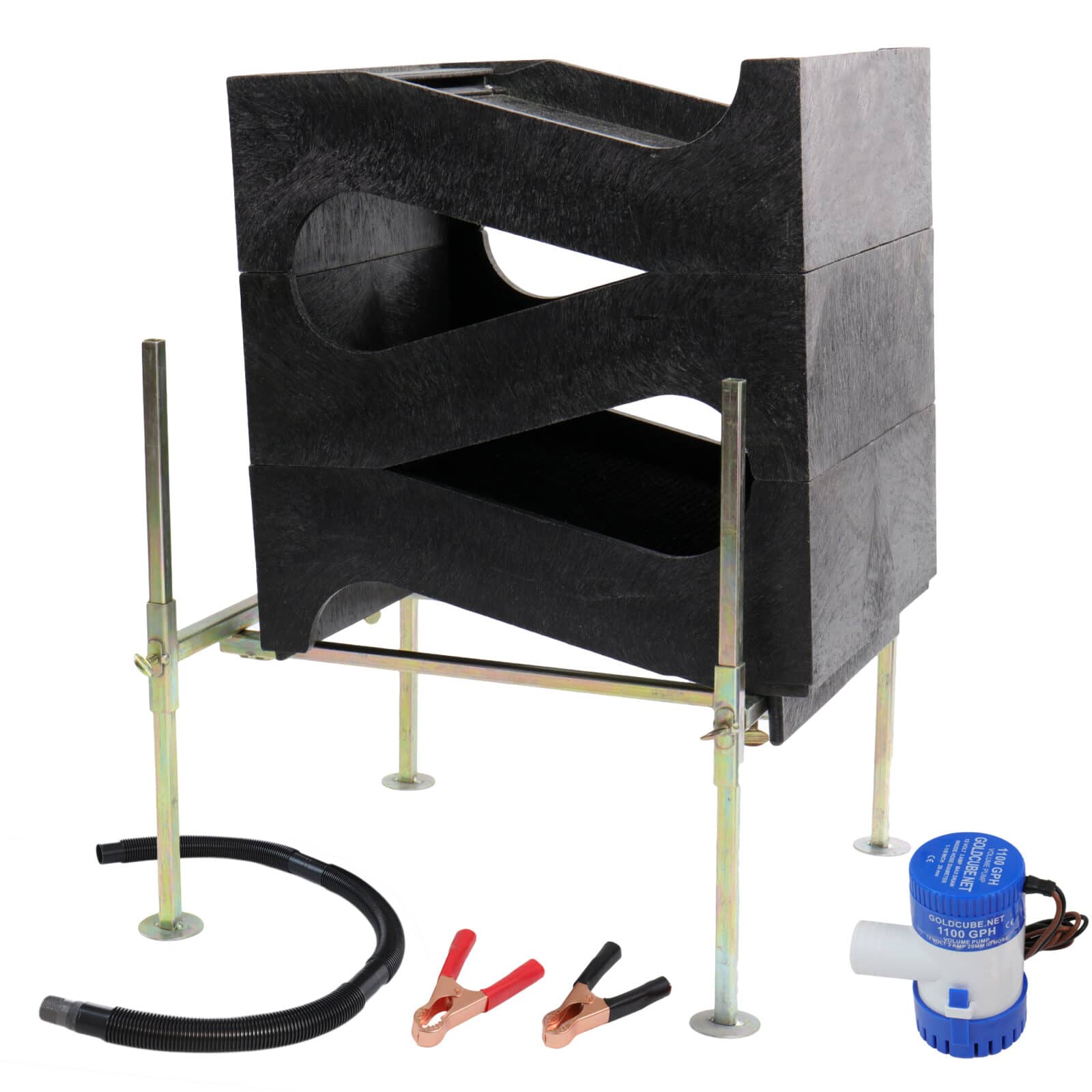 Gold Cube 3 Stack Deluxe Complete Gold Prospecting Kit with 120V Power Supply - Perfect for Gold Mining, Panning & Treasure Hunting in Rivers & Streams