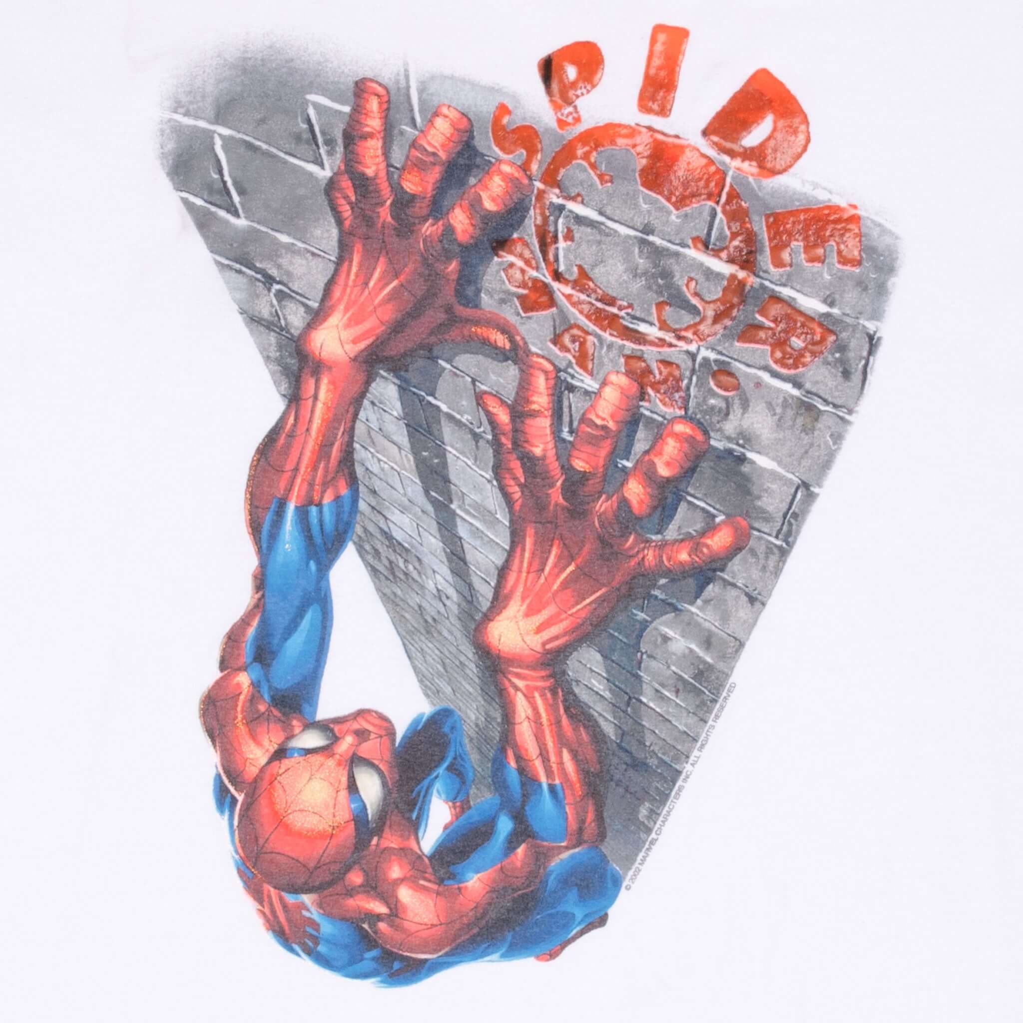 Vintage Marvel Spider-Man 2002 White T-Shirt XL - Classic Superhero Graphic Tee for Men, Casual Wear & Comic Book Fan Collectibles