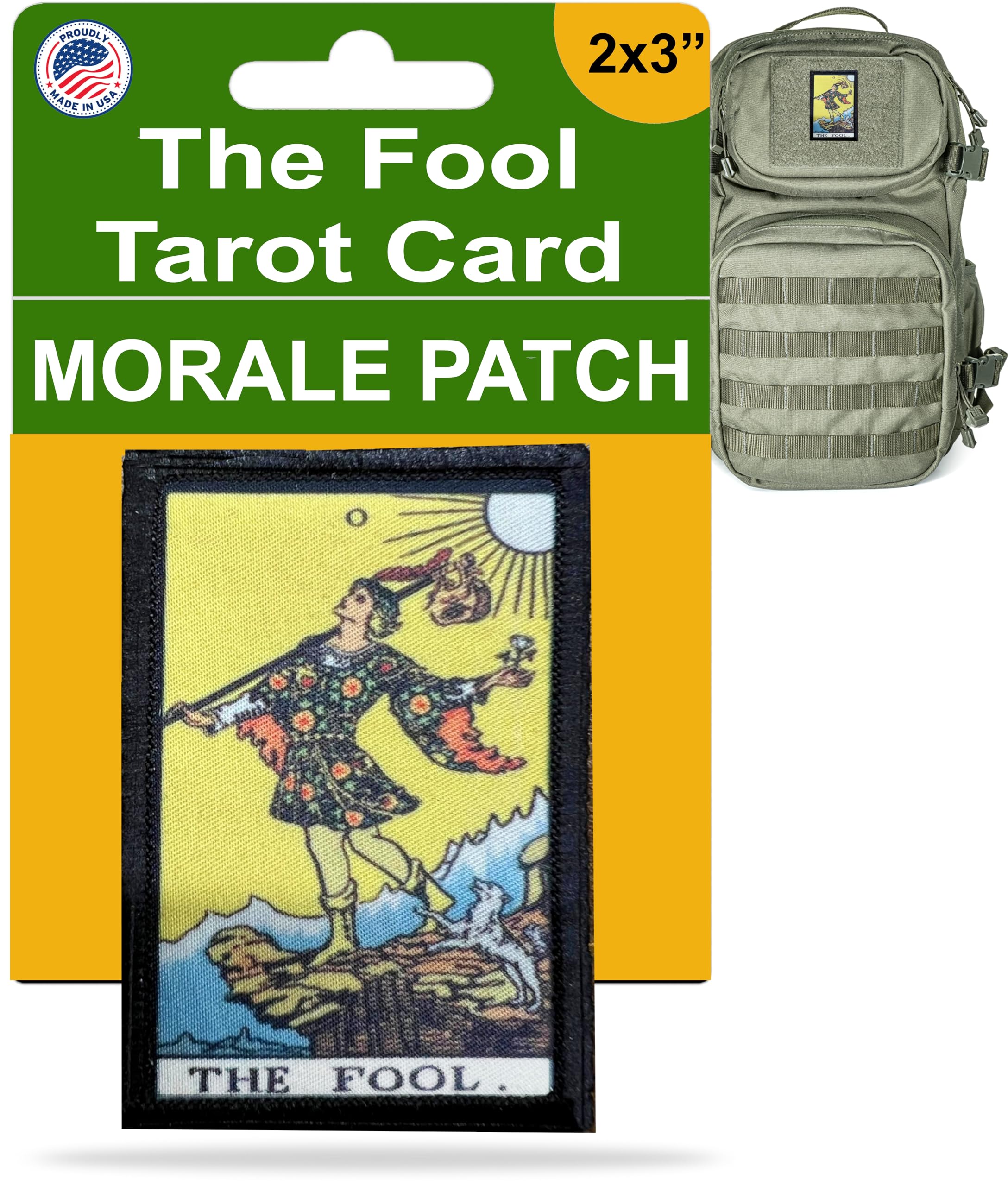 The Fool Tarot Card Morale Patch - Funny Embroidered Patches for Backpacks, Tactical Gear & Hats | Custom Made in USA | Perfect for Cosplay, Military Enthusiasts & Festival Outfits