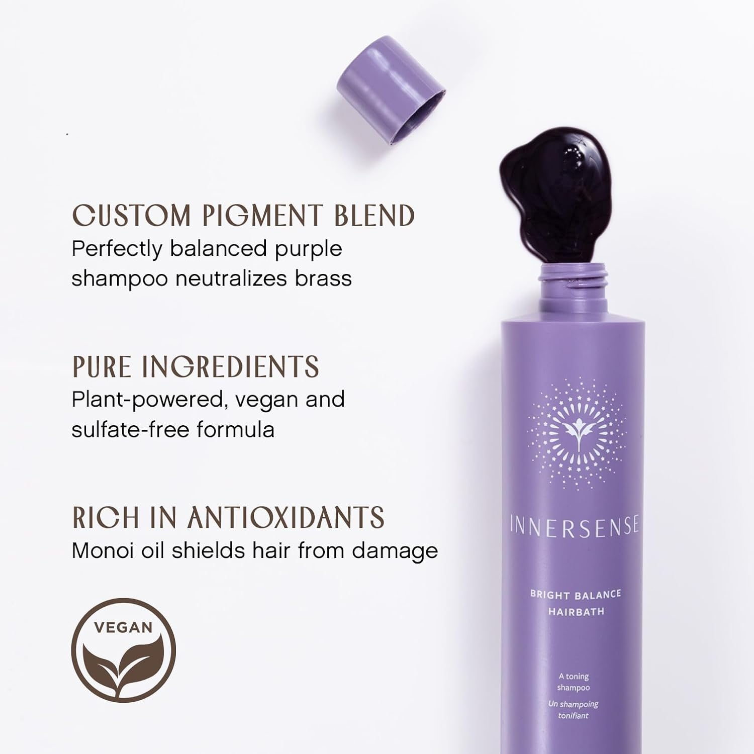INNERSENSE Organic Beauty Bright Balance Hairbath - Sulfate-Free Volumizing Shampoo for Fine Hair | Natural Hair Care for Daily Use & Salon Results at Home