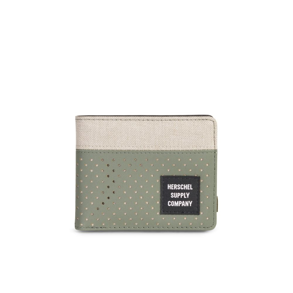 Herschel Aspect Collection Roy Wallet - Light Khaki Crosshatch/Forest Night - Slim RFID Blocking Bifold Wallet for Men & Women - Perfect for Travel, Work & Everyday Use