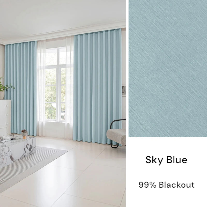 Rachel Textured Chenille Blackout Curtains for Bedroom - Thermal Insulated Noise Reducing Window Drapes, Custom Size Available, Perfect for Nursery, Living Room & Home Theater