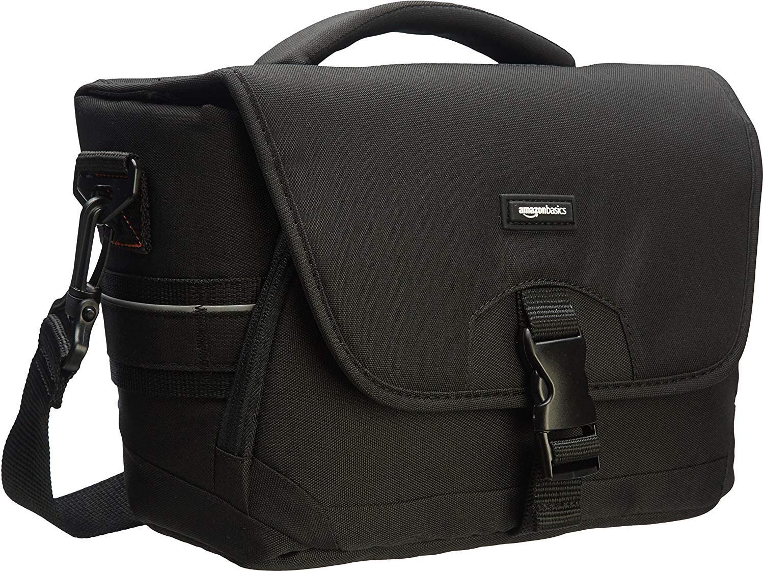 Amazon Basics Medium Black Messenger Bag for Laptop & Tablet - Durable & Stylish Work & Travel Accessory