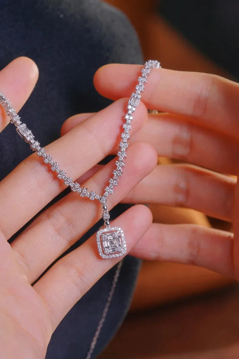 18K White Gold Diamond Necklace for Women - 2.6 Carat Natural Diamond Romantic Galaxy Pendant - Elegant Engagement & Wedding Jewelry Gift for Her - Perfect for Anniversaries, Valentine's Day & Special Occasions