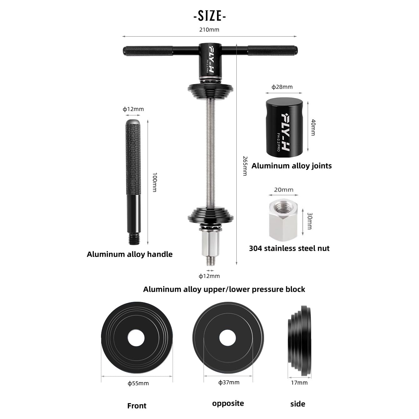 Professional Bike Bottom Bracket Bearing Installation & Removal Tool Kit - Bicycle BB Axle Press, Headset Bearing Press Tool Set for DIY Bike Repair & Maintenance - Perfect for Home Mechanics & Bike Shops