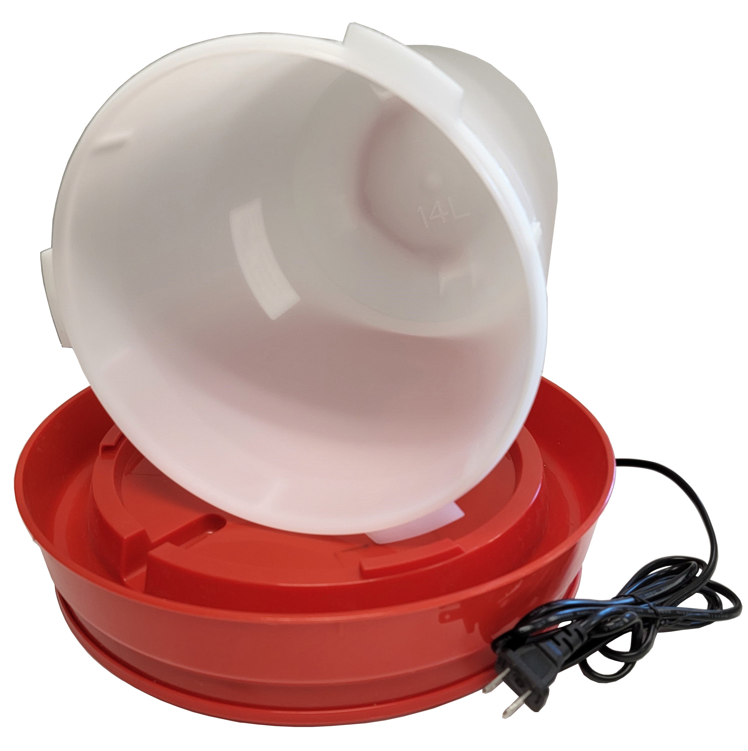Rite Farm 3.7 Gallon Heated Poultry Waterer for Chickens - Automatic Gravity-Fed Winter Water Dispenser for Coops, Ducks & Small Animals - Perfect for Cold Weather & Outdoor Use