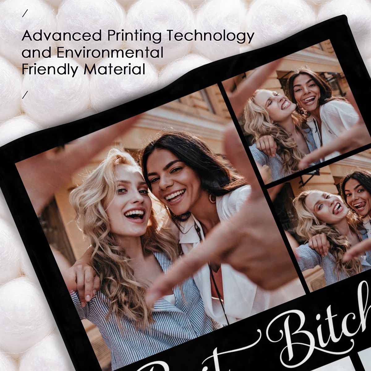 MyPupSocks Personalized Best Friend Blanket - Custom Photo Throw Blanket 40x50 - Perfect Birthday Gift for Women, Friendship Gift for Teen Girls & BFF - Cozy Long Distance Gift for Sister, Soul Sister & Daughter - Ideal for Cuddling, Bed Decor & Special Occasions