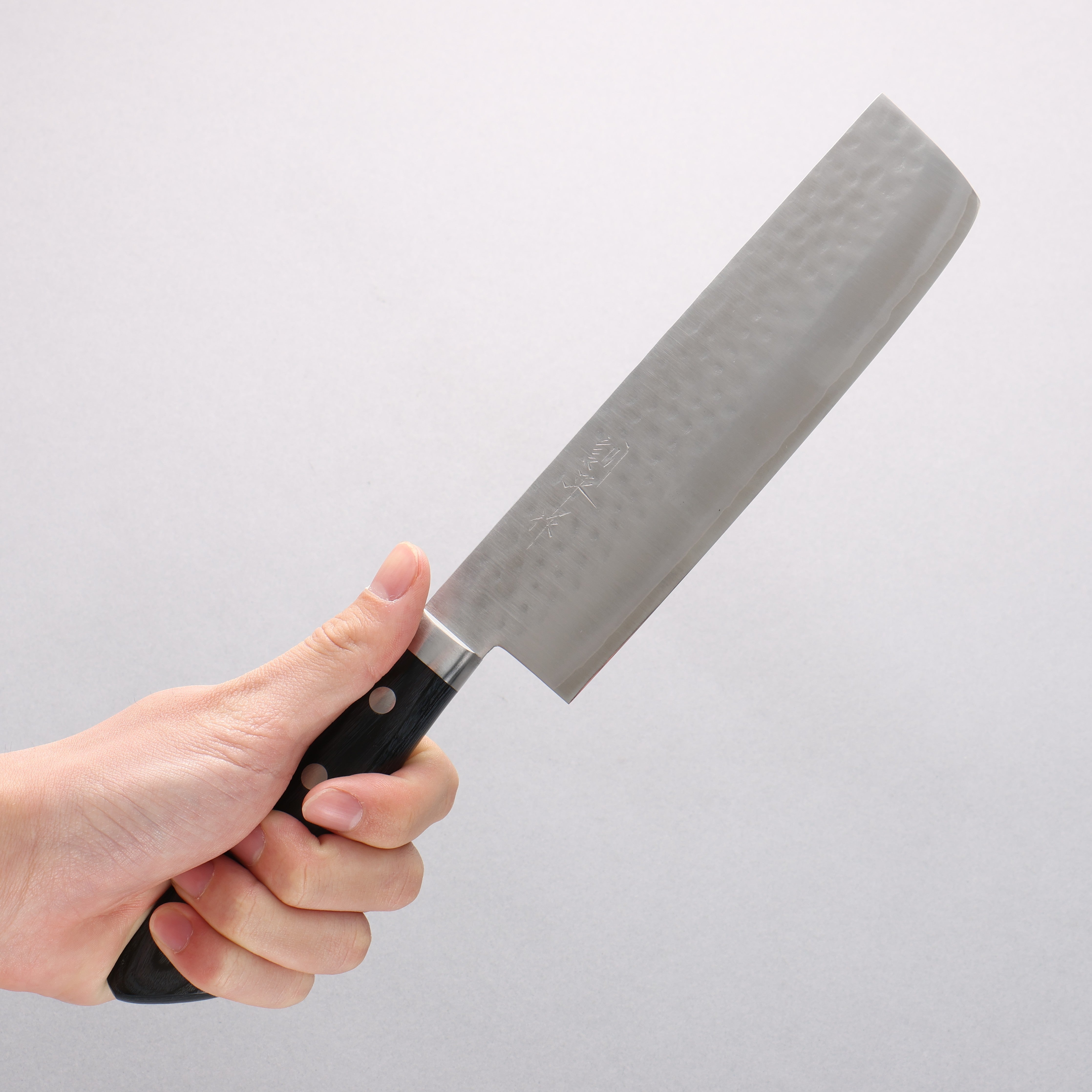 Premium Kunihira VG1 Hammered Usuba Knife 165mm - Japanese Chef Knife with Navy Blue Pakkawood Handle - Perfect for Sushi, Vegetables & Precision Cutting