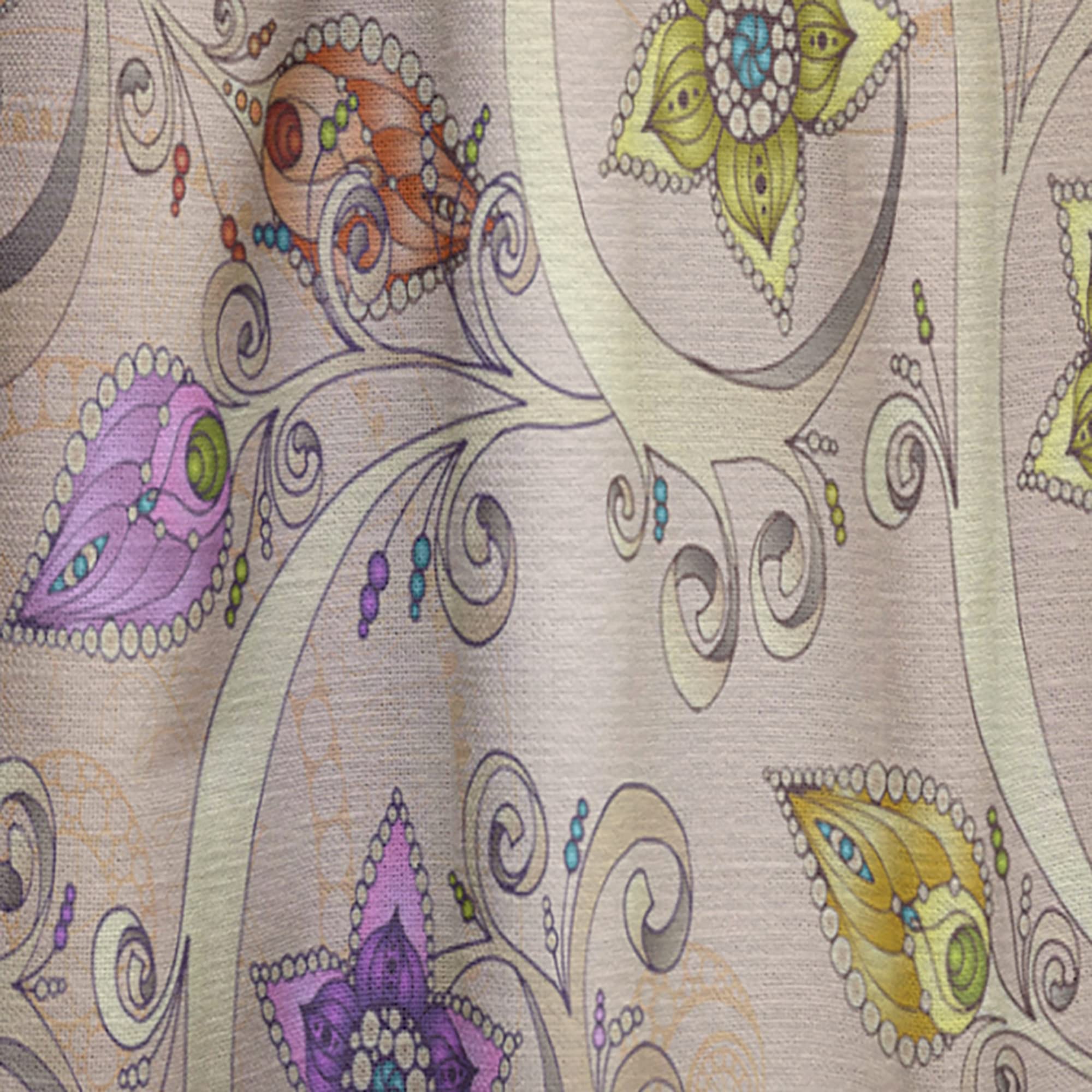 DesignQ Floral Print Blackout Curtains - Thermal Insulated Single Panel 52x120 Inches for Bedroom & Living Room - Elegant Home Decor with Ornamental Flower Pattern (Perfect for Privacy, Light Blocking & Temperature Control)