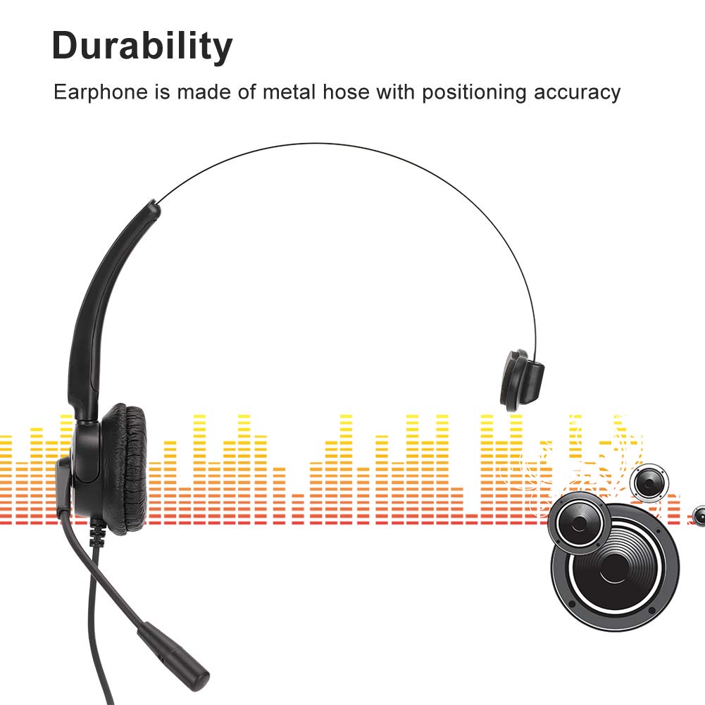 LIYJTK H500 Headband Headset with 3.5mm Plug - Comfortable Telephone Headphones for Call Center, Office Communication & Computer Use - Perfect for Customer Service, Telemarketing & Remote Work
