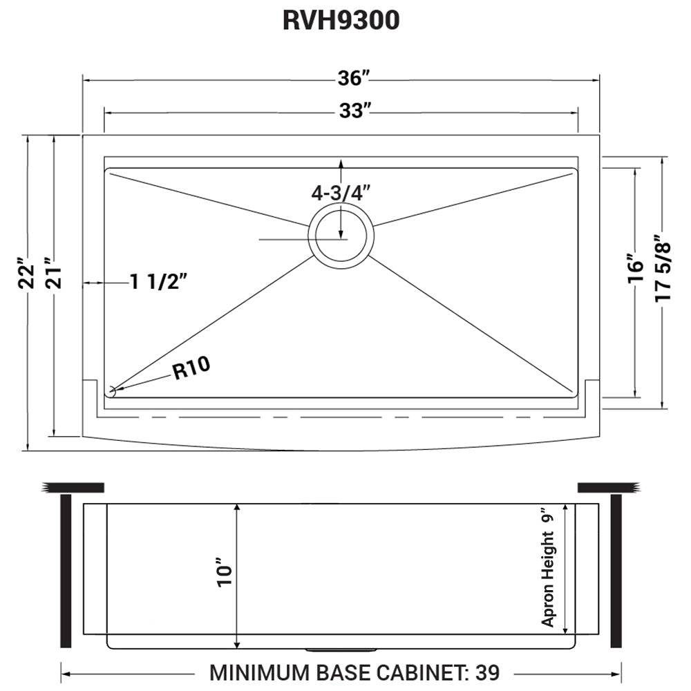 36 Inch Apron Front Farmhouse Kitchen Sink - 16 Gauge Stainless Steel Single Bowl Workstation - Perfect for Modern Farmhouse, Rustic & Country Style Kitchens