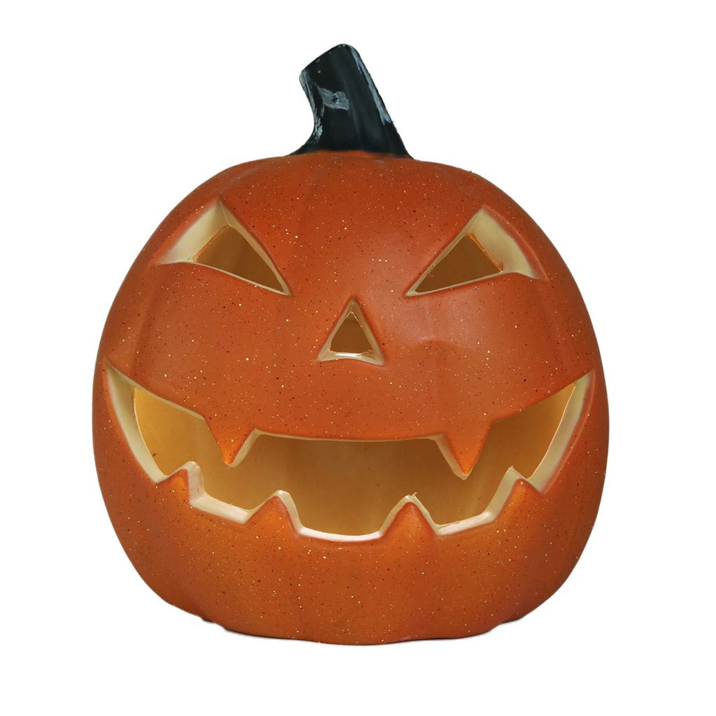 Battery Operated LED Halloween Pumpkin Lights - Indoor/Outdoor Orange Pumpkin Decorations for Garden, Patio, Front Door - Multicolor Pumpkin Lanterns for Halloween Party, Home, Yard & Porch Decor