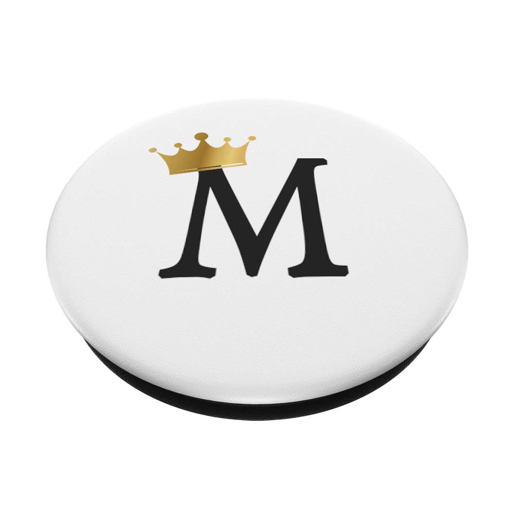 Gold Letter M Initial Monogram PopSockets PopGrip - Swappable Phone Grip for iPhone, Samsung & Tablets - Perfect for School, Work & Travel Accessories