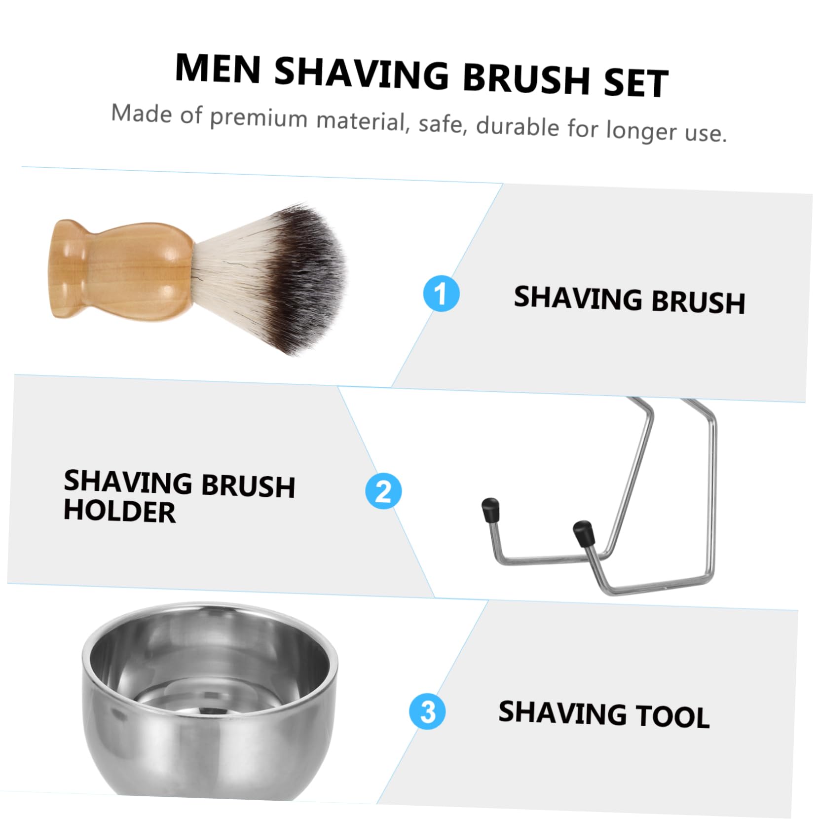 Premium Men's Shaving Kit - Healeved 1 Set with Shave Brush, Razor & Bowl for Smooth Shaving | Perfect Gift for Father's Day & Travel Grooming Essentials