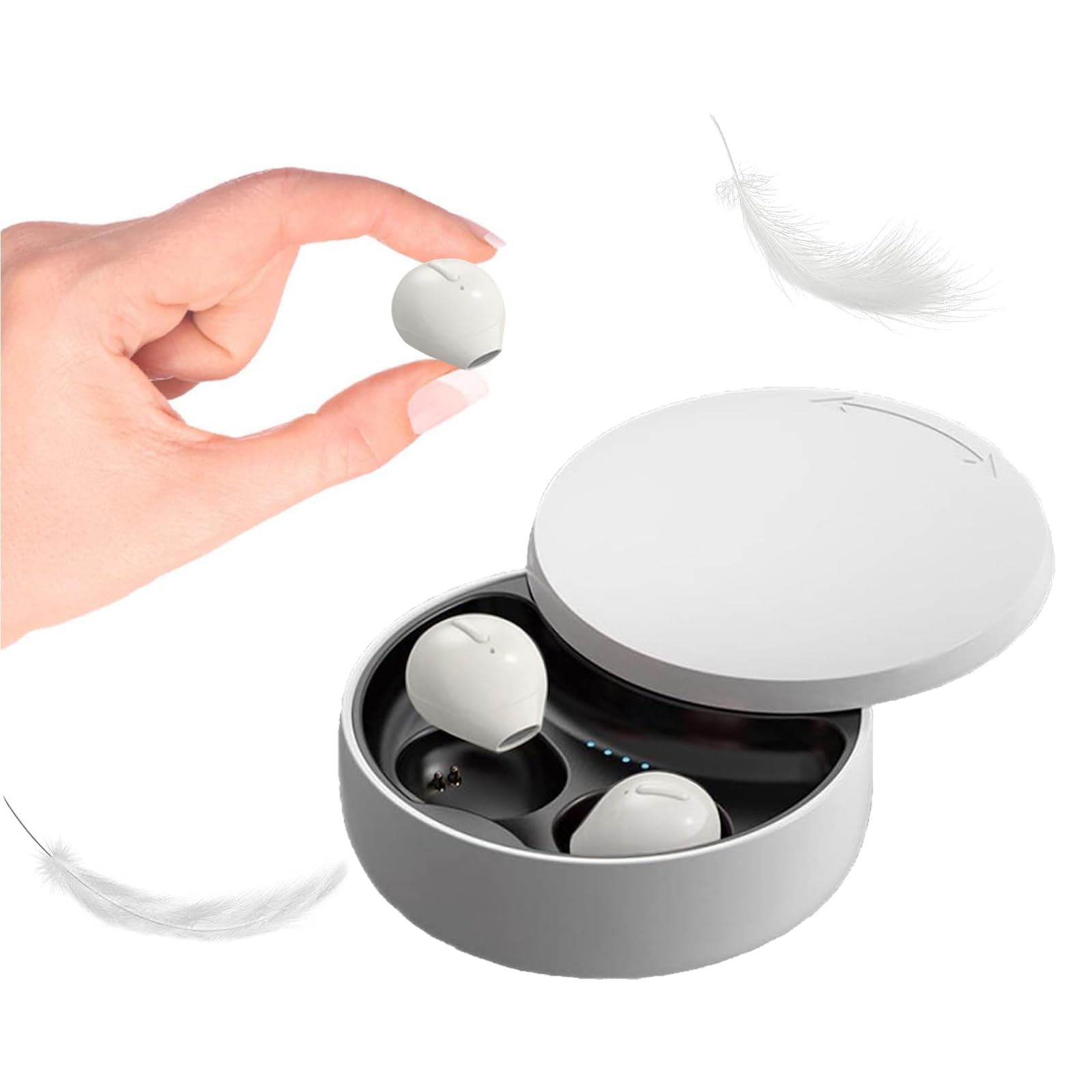 Smallest Invisible Bluetooth Earbuds - Mini Wireless Earbuds for Work & Sleep, Discreet True Wireless Earpiece with Charging Case - Perfect for Small Ears, Office Calls, and Comfortable Sleeping