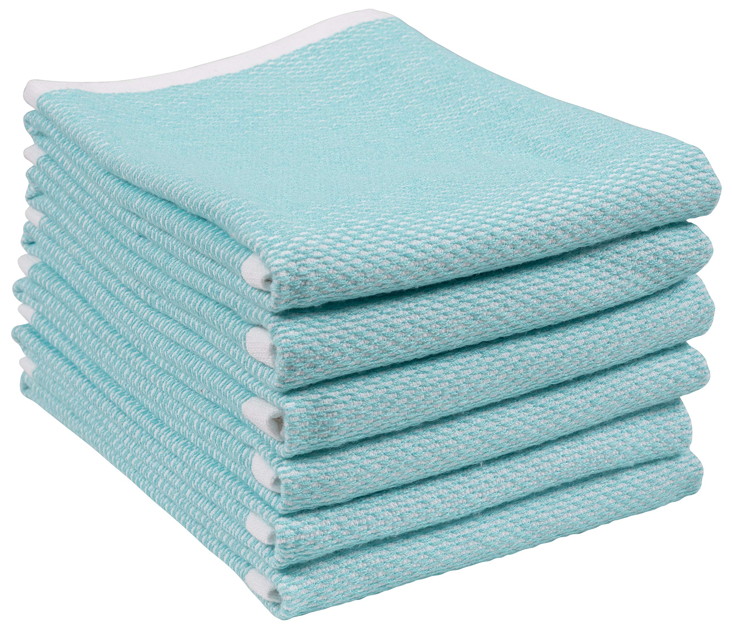 Reversible Terry Kitchen Towels Set of 6 - Absorbent & Durable for Cooking & Cleaning