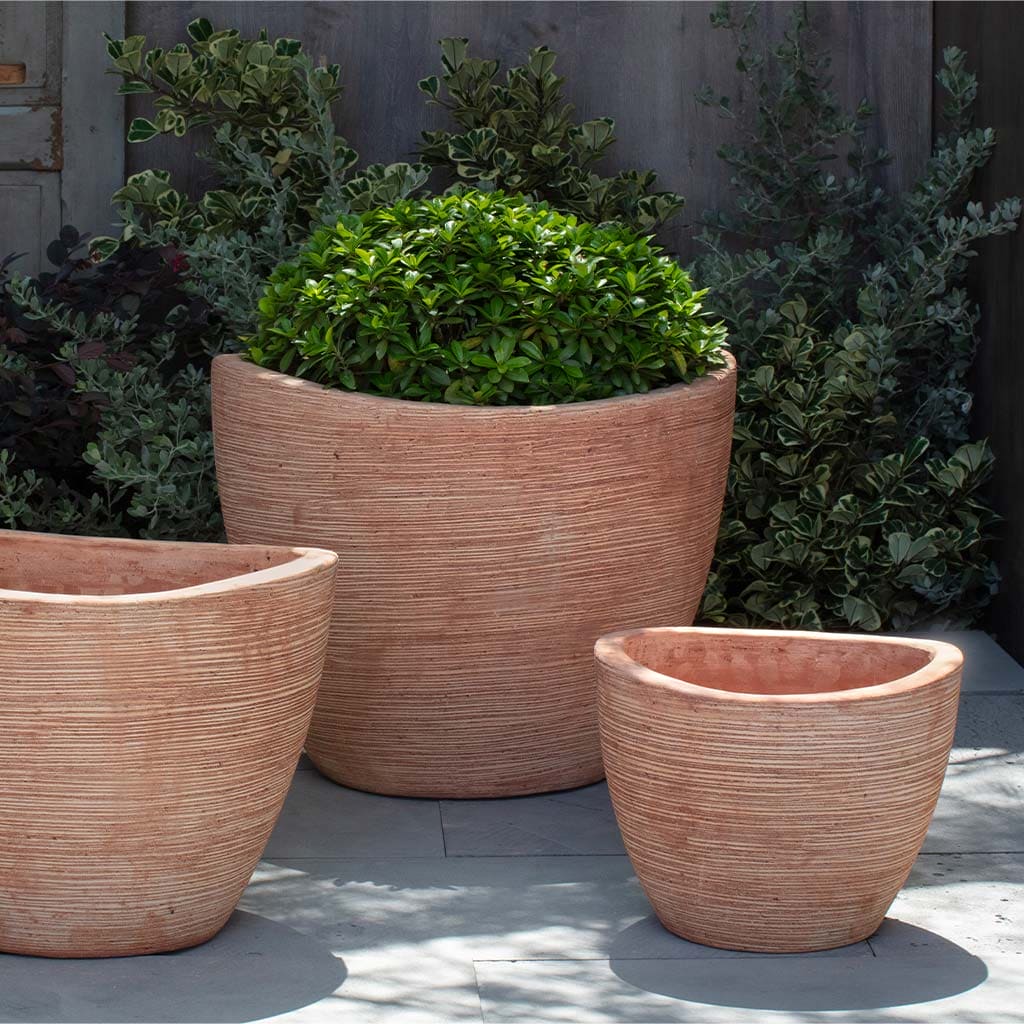 Campania International Belize Terra Cotta Planters - Set of 3 for Indoor & Outdoor Garden Decor | Perfect for Patio, Balcony, and Home Décor
