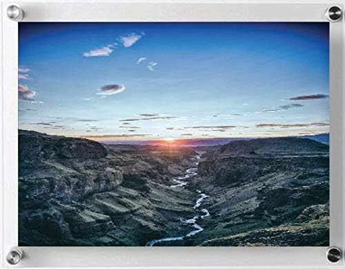 8x10 Clear Acrylic Wall Mount Picture Frame - Floating Frameless Photo Frame for Diploma & Portrait Display - Double Panel Wall Mounted Holder - Perfect for Home Office Decor & Graduation Gifts