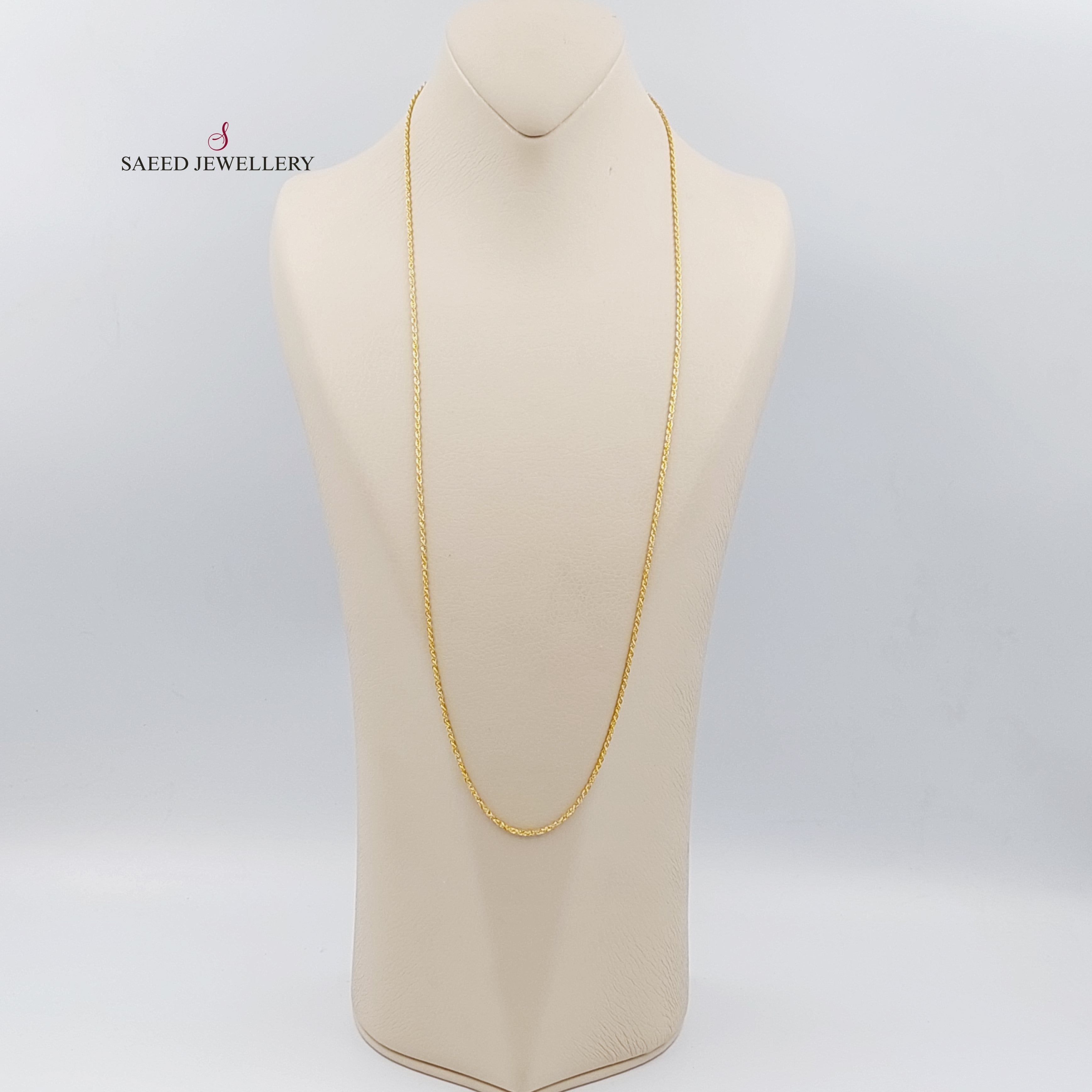1.5mm Rope Chain Necklace 70cm - 18K Gold Plated Stainless Steel Jewelry for Women & Men, Perfect for Everyday Wear & Gifting
