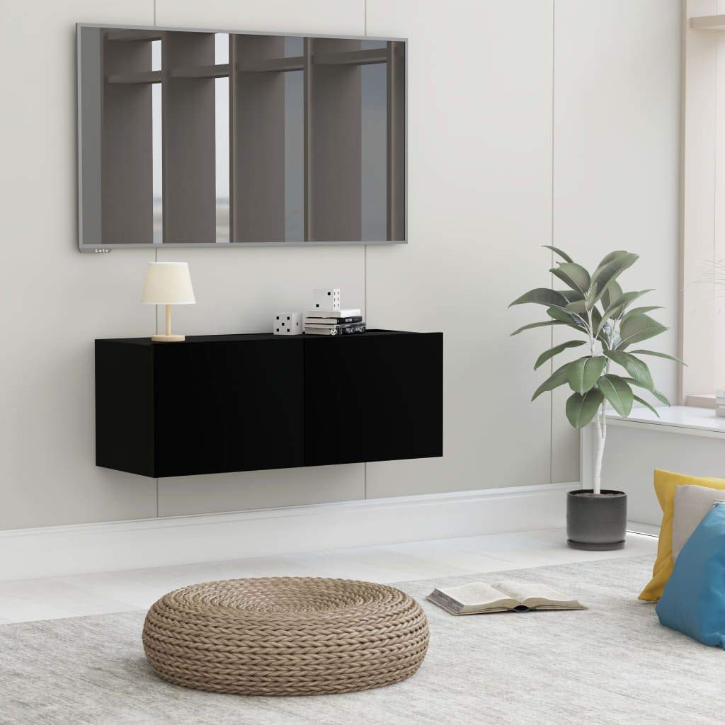 Modern Wall Mount TV Stand with Two Doors - 31.5
